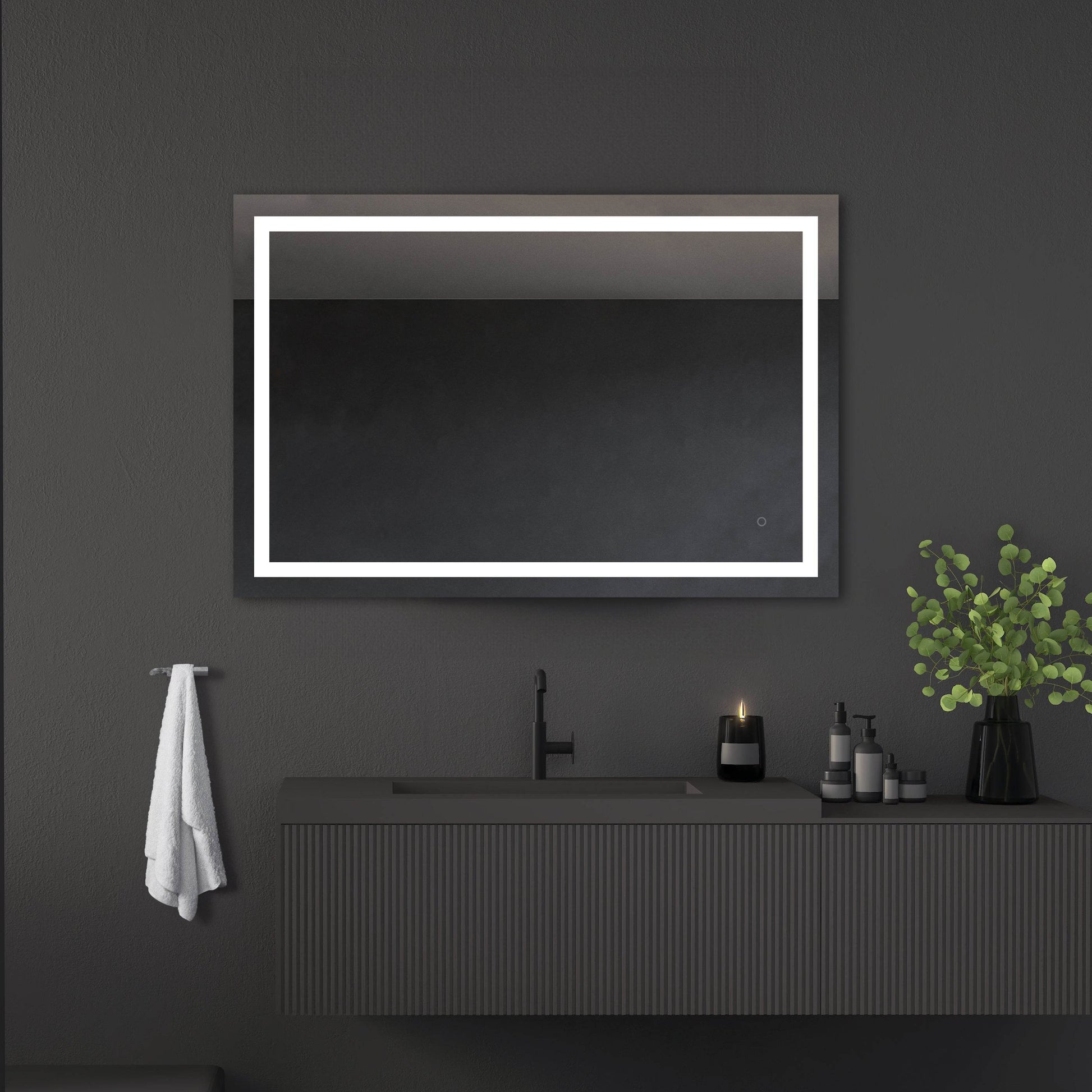 Riga Defogger Mirror with Dimmable LED – Luxury Illuminated Wall Mirror in 4 Sizes | Dreamwerks
