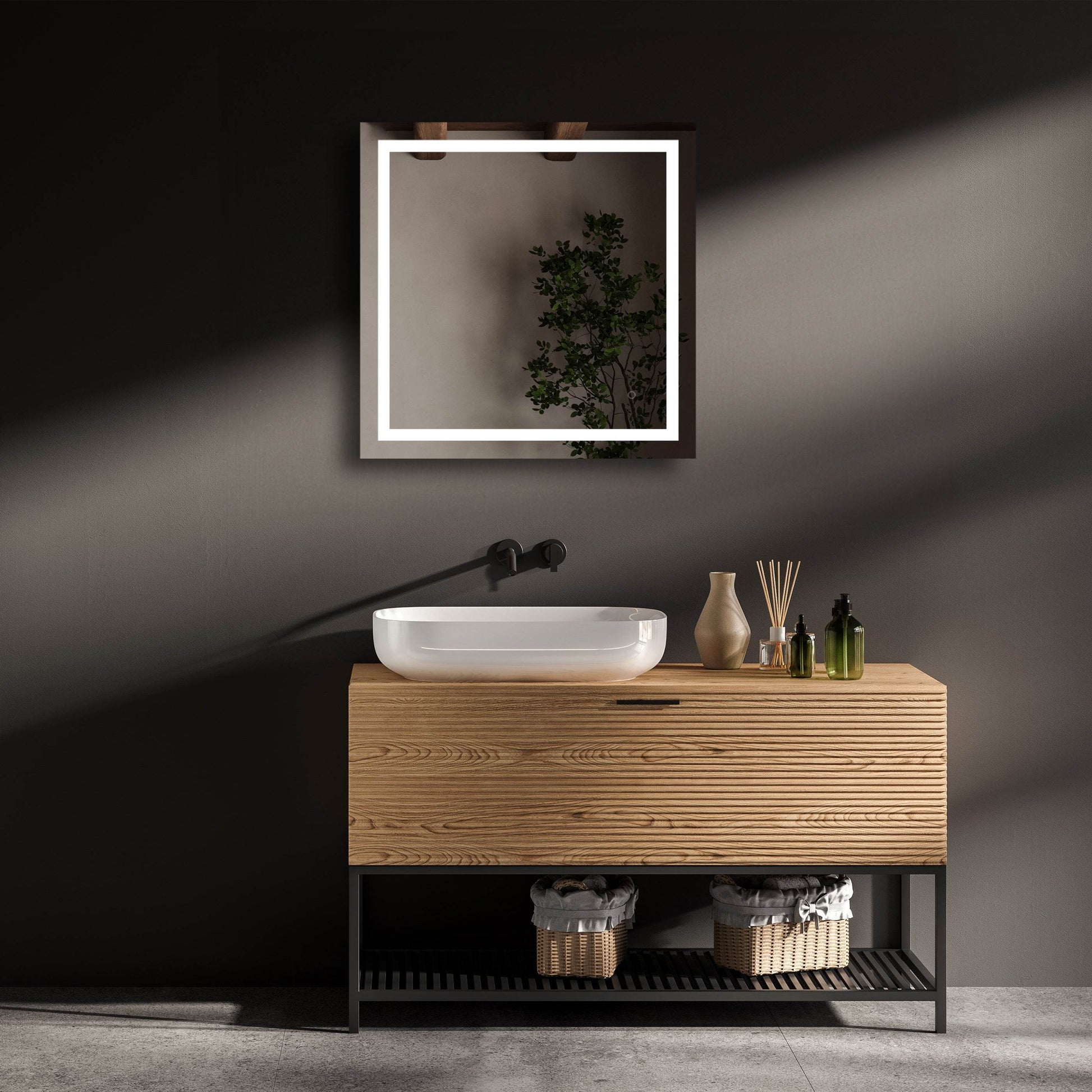 Riga Defogger Mirror with Dimmable LED – Luxury Illuminated Wall Mirror in 4 Sizes | Dreamwerks