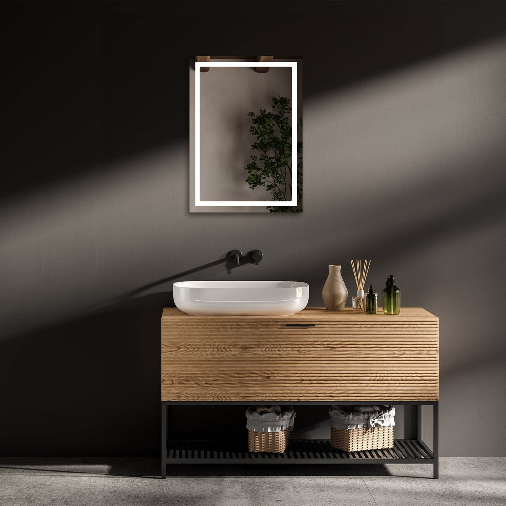Dreamwerks - LED Mirror - Riga LED Mirror w/ Dimmer & Defogger - Available in 4 Sizes - 20"W x 26"H - LCNM009