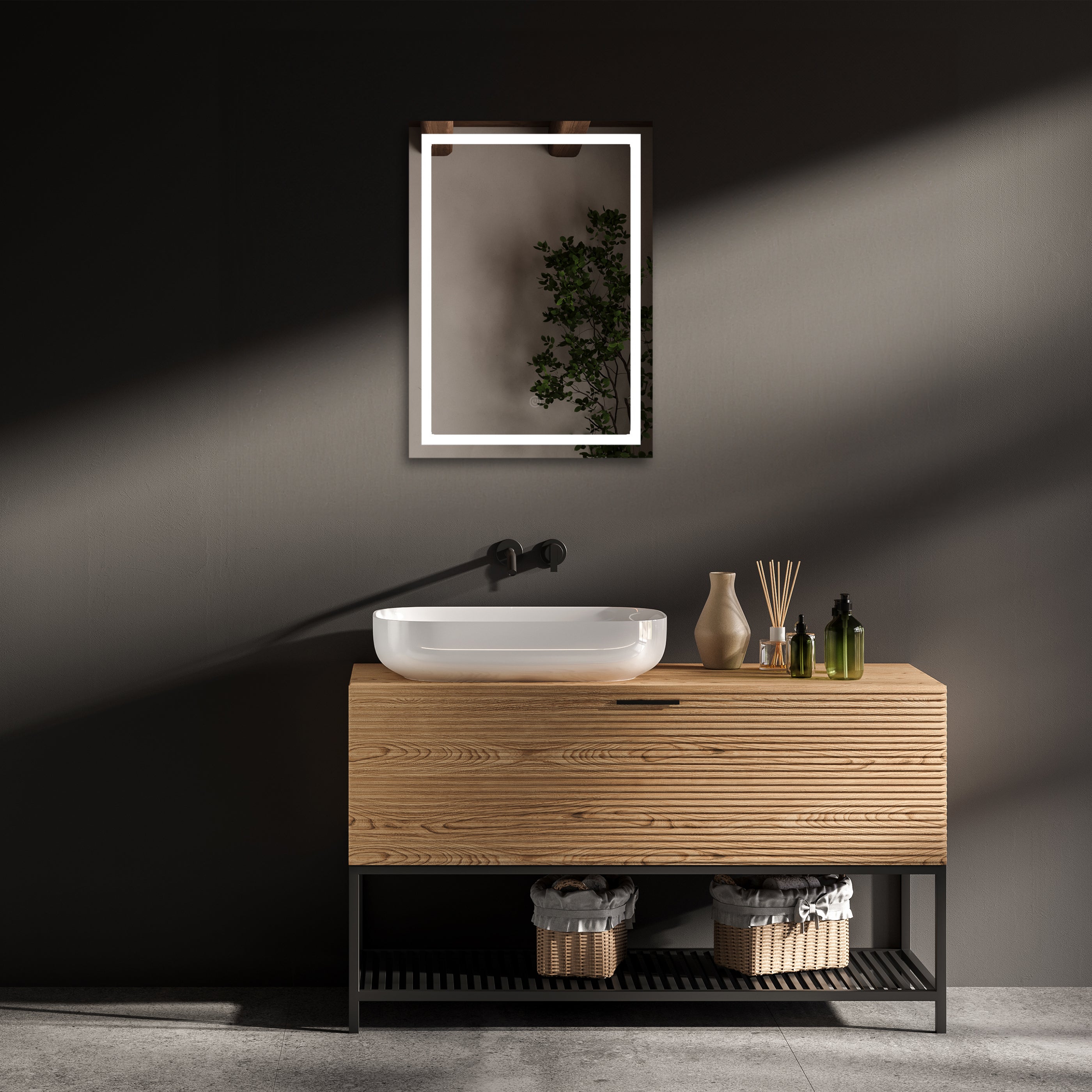 Riga LED Mirror w/ Dimmer & Defogger - Available in 4 Sizes - Dreamwerks