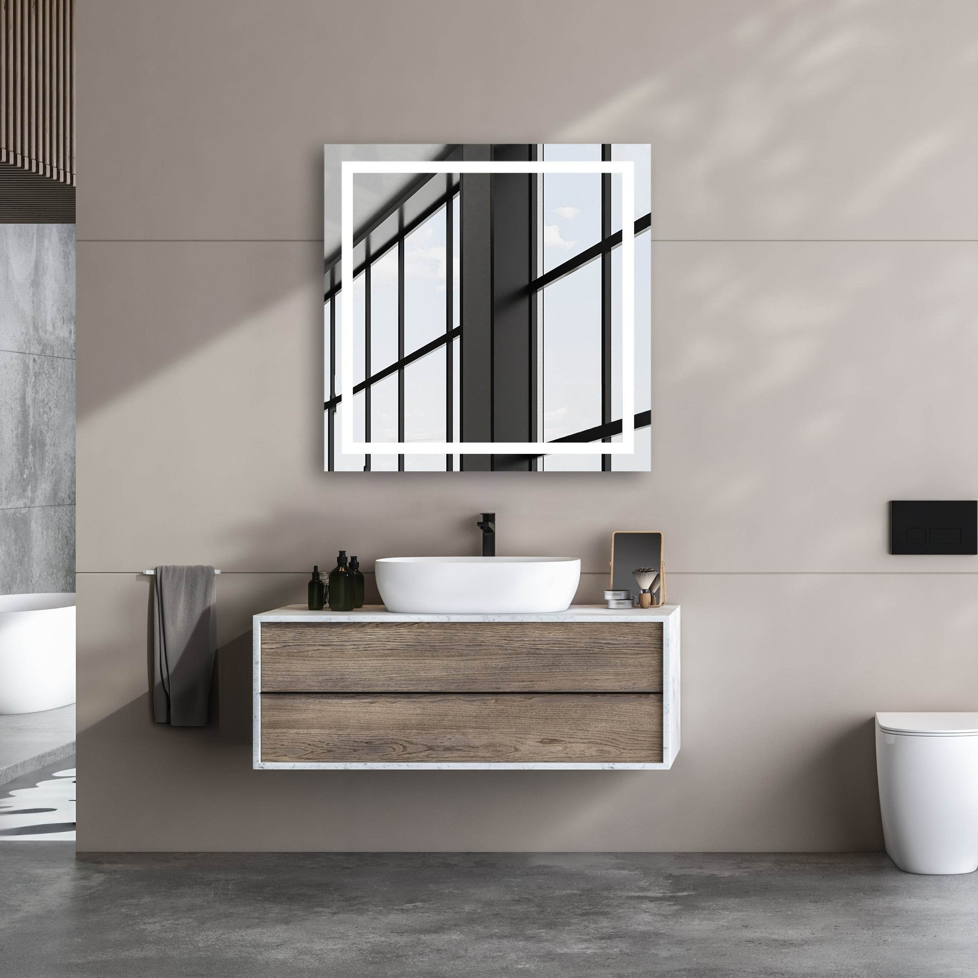 Riga Defogger Mirror with Dimmable LED – Luxury Illuminated Wall Mirror in 4 Sizes | Dreamwerks