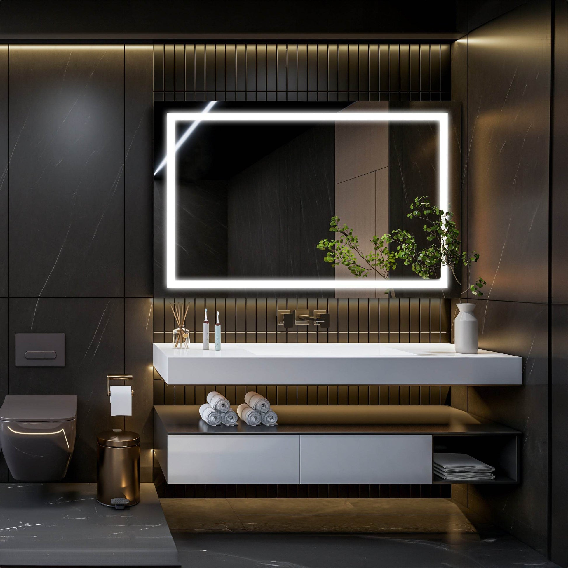 Riga Defogger Mirror with Dimmable LED – Luxury Illuminated Wall Mirror in 4 Sizes | Dreamwerks