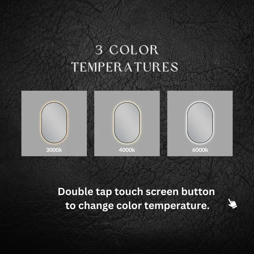 Olivia 20" W x 32" H LED Lighted Bathroom Mirror with Dimmer & Defogger in Black Dreamwerks LED Mirror