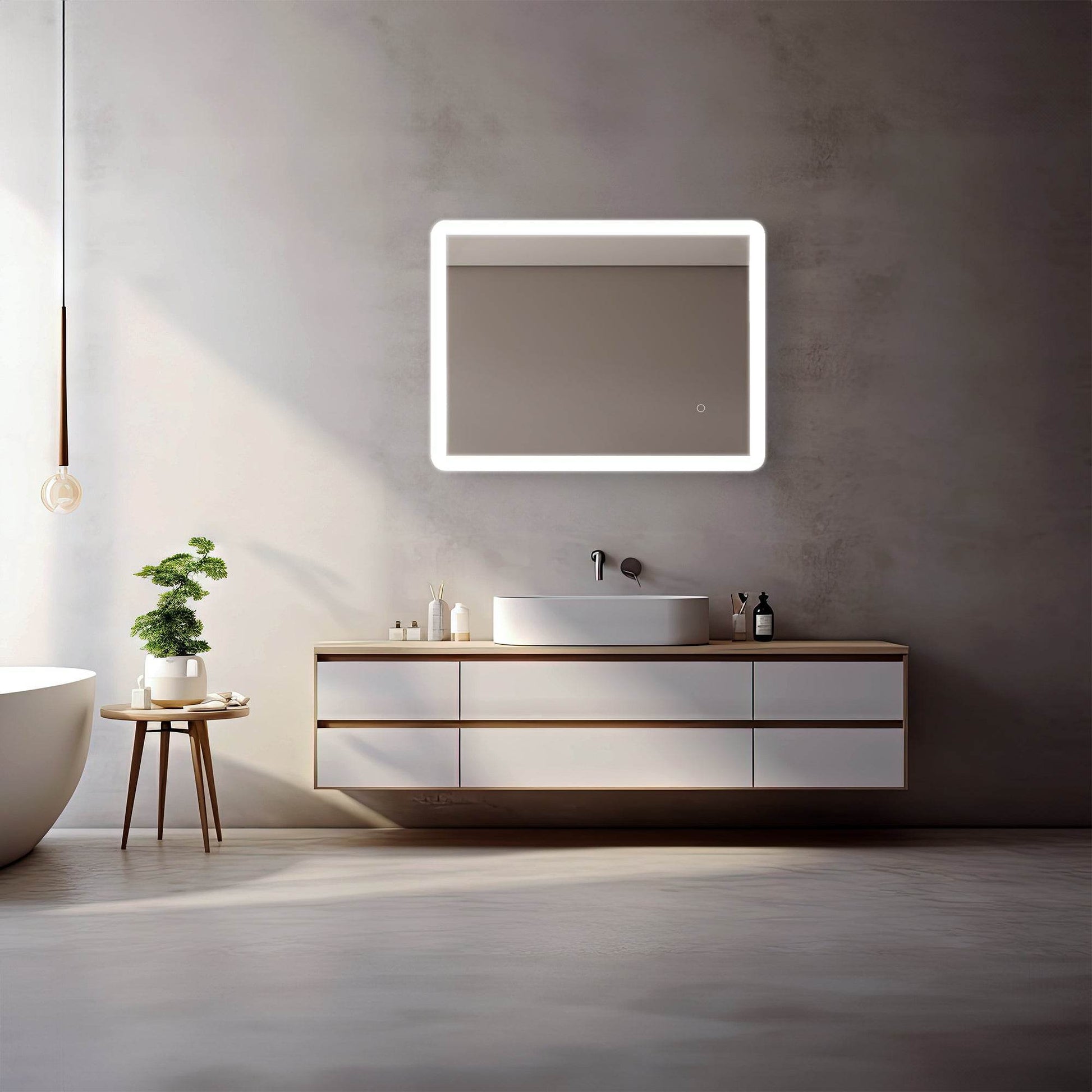 Pilsen LED Mirror with Integrated Dimmer and Defogger - Available in 4 Sizes - Dreamwerks