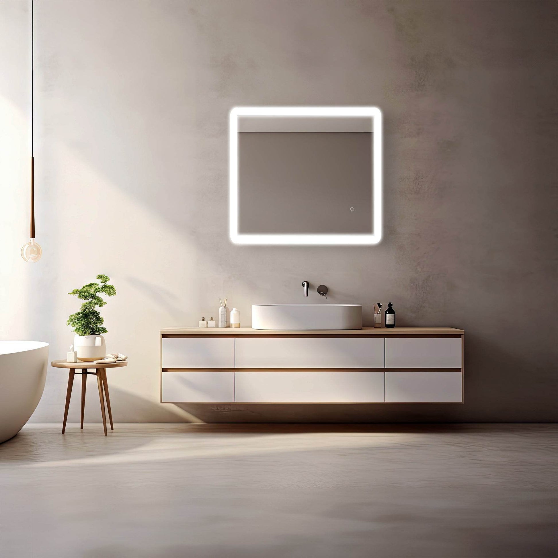 Pilsen LED Mirror with Integrated Dimmer and Defogger - Available in 4 Sizes - Dreamwerks