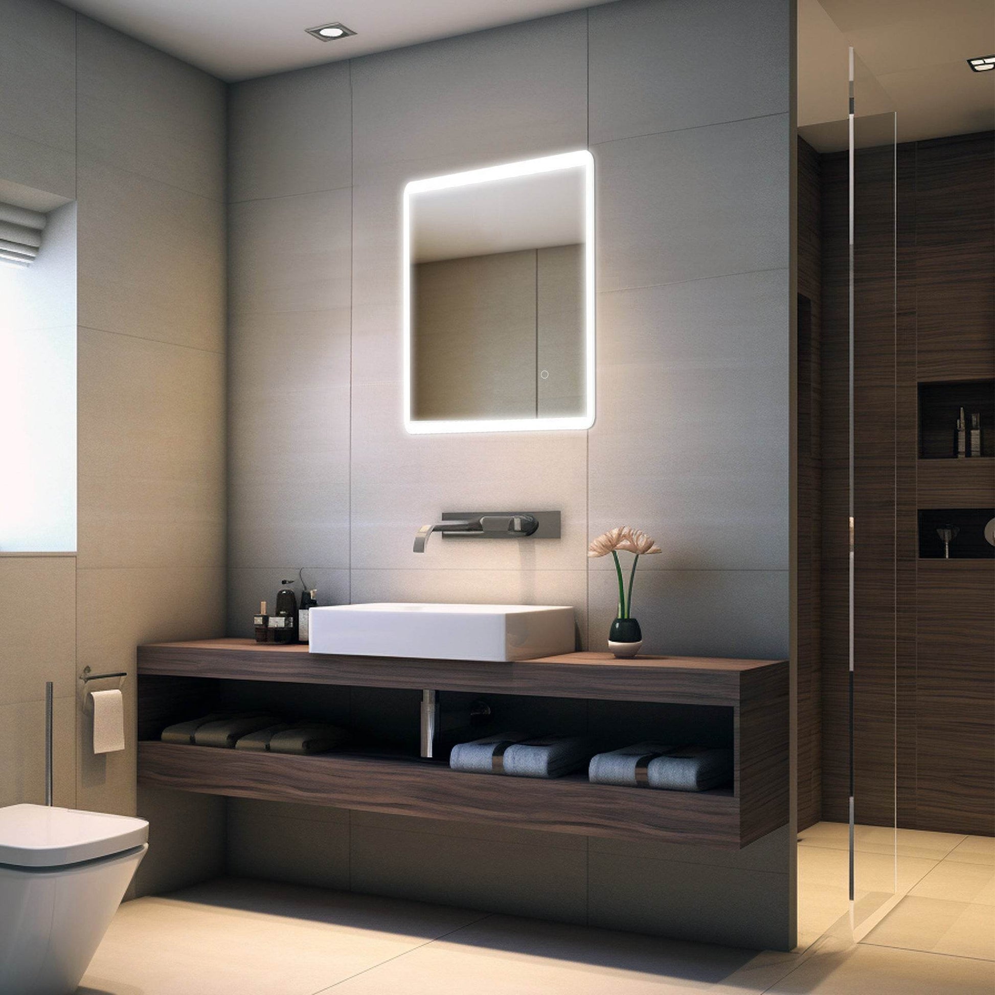 Pilsen LED Mirror with Integrated Dimmer and Defogger - Available in 4 Sizes - Dreamwerks