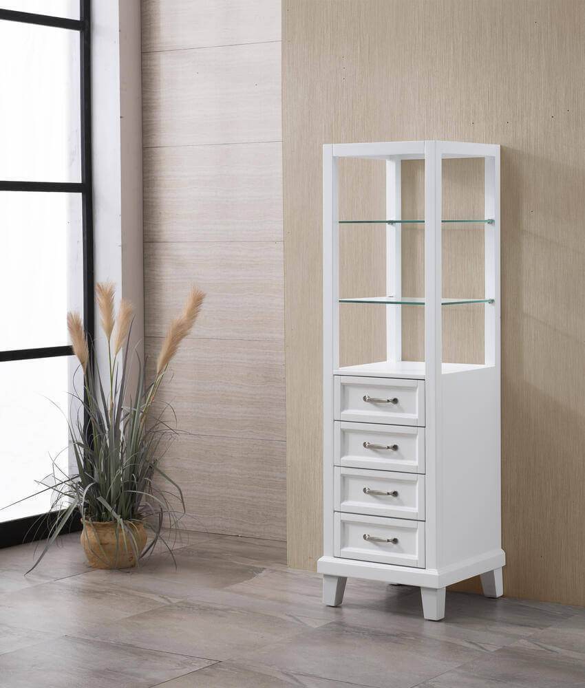 18"W x 18"D x 60"H White Linen Cabinet - Dreamwerks
