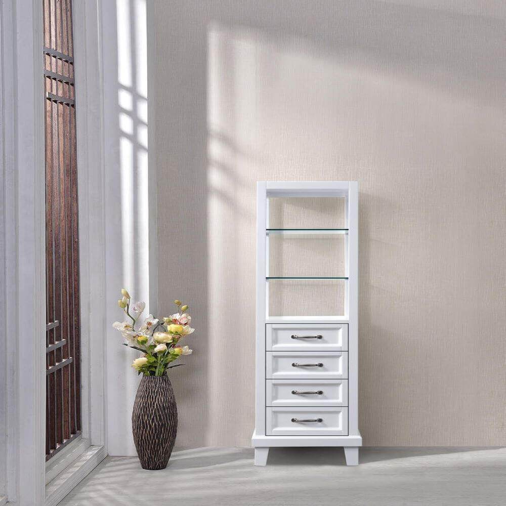 18"W x 18"D x 60"H White Linen Cabinet - Dreamwerks