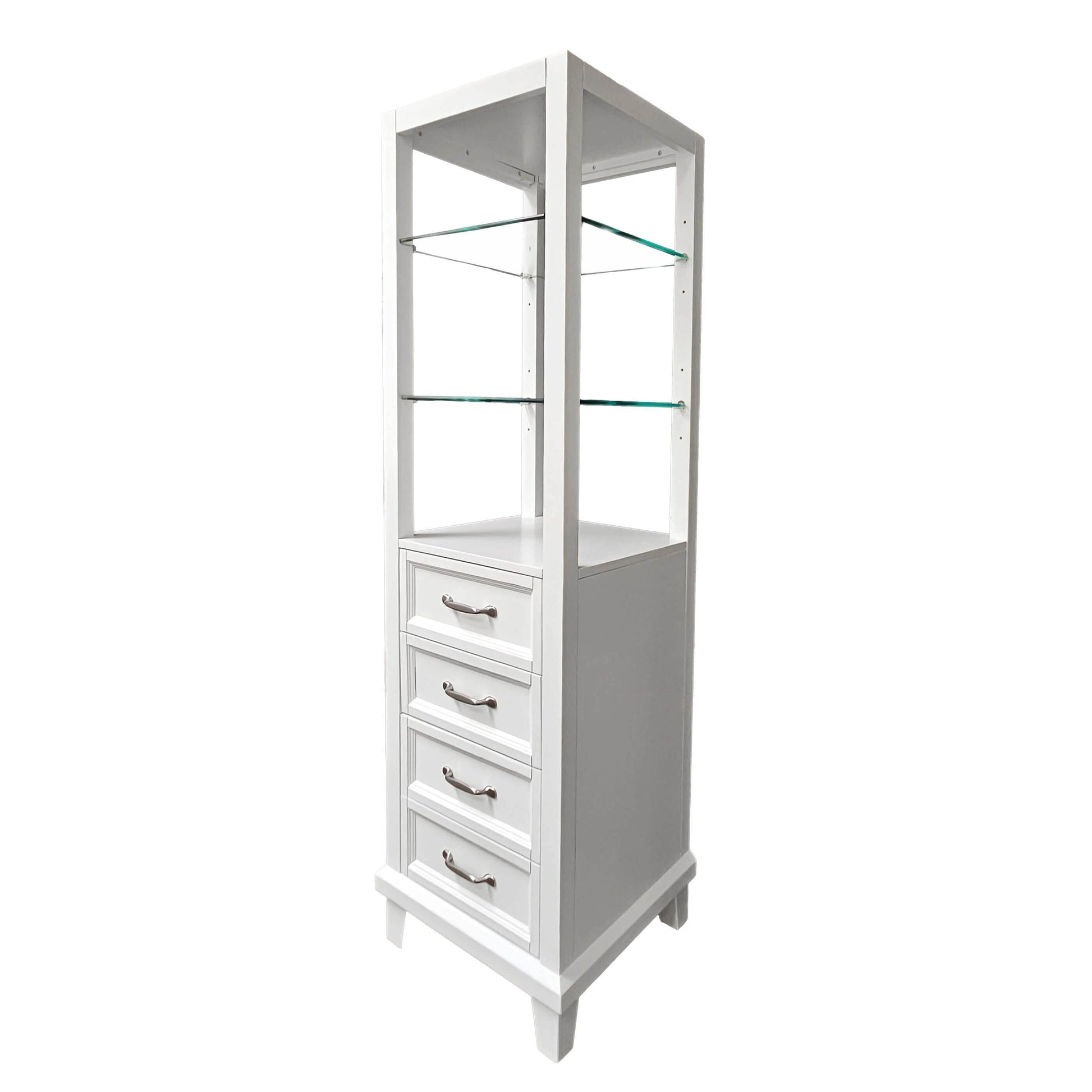 18"W x 18"D x 60"H White Linen Cabinet - Dreamwerks