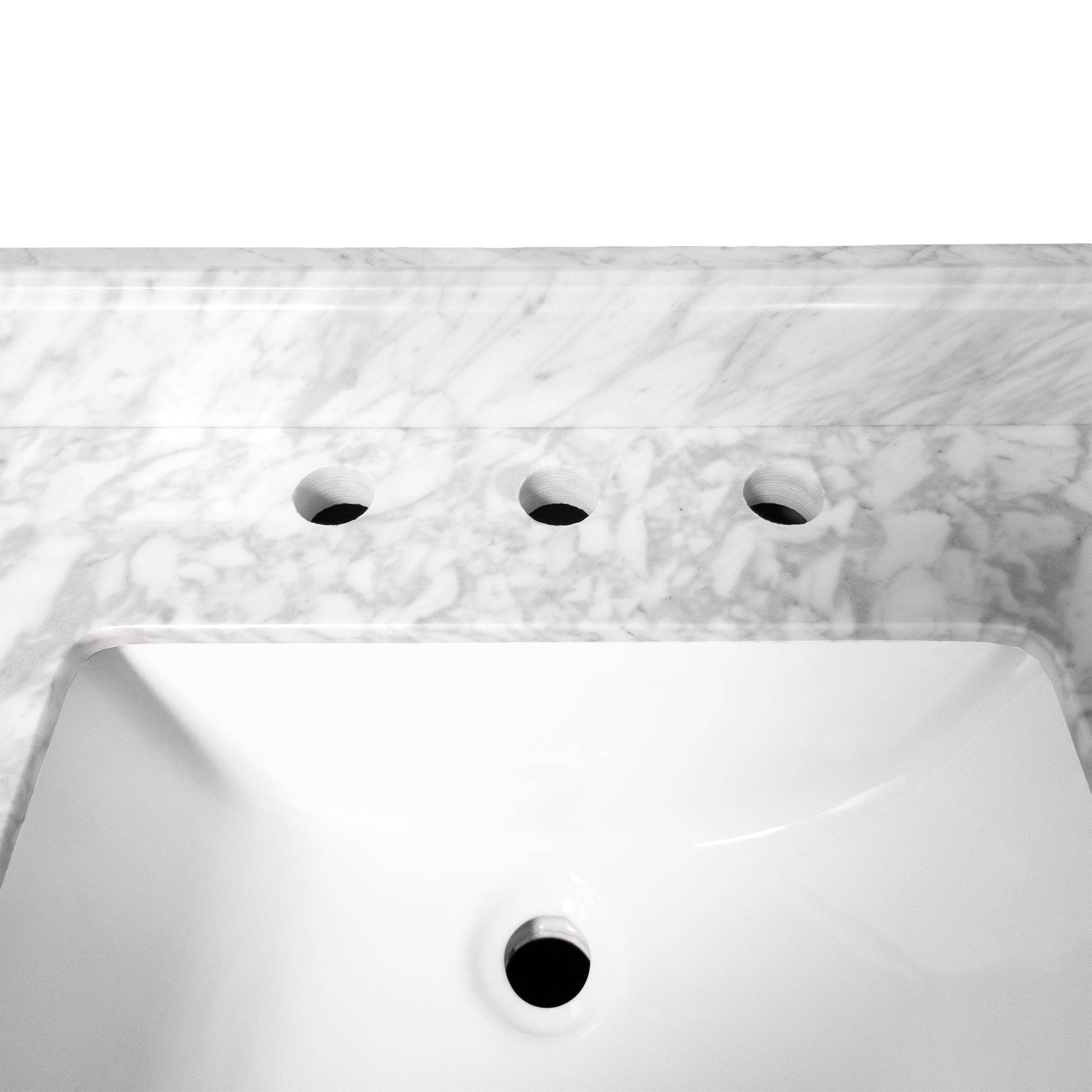 Bathroom Vanity in White with Solid Wood & Carrara Marble Top - Available in 3 sizes - Dreamwerks