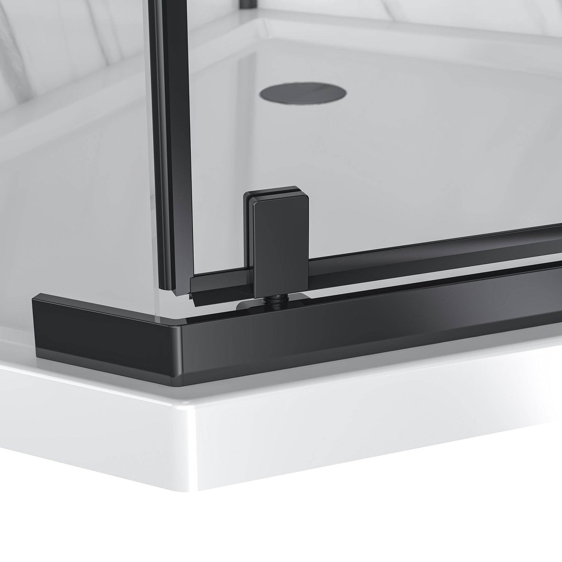 Capri 36 in. W x 36 in. D x 78.5 in. H Neo Angle Black Shower Kit - Dreamwerks