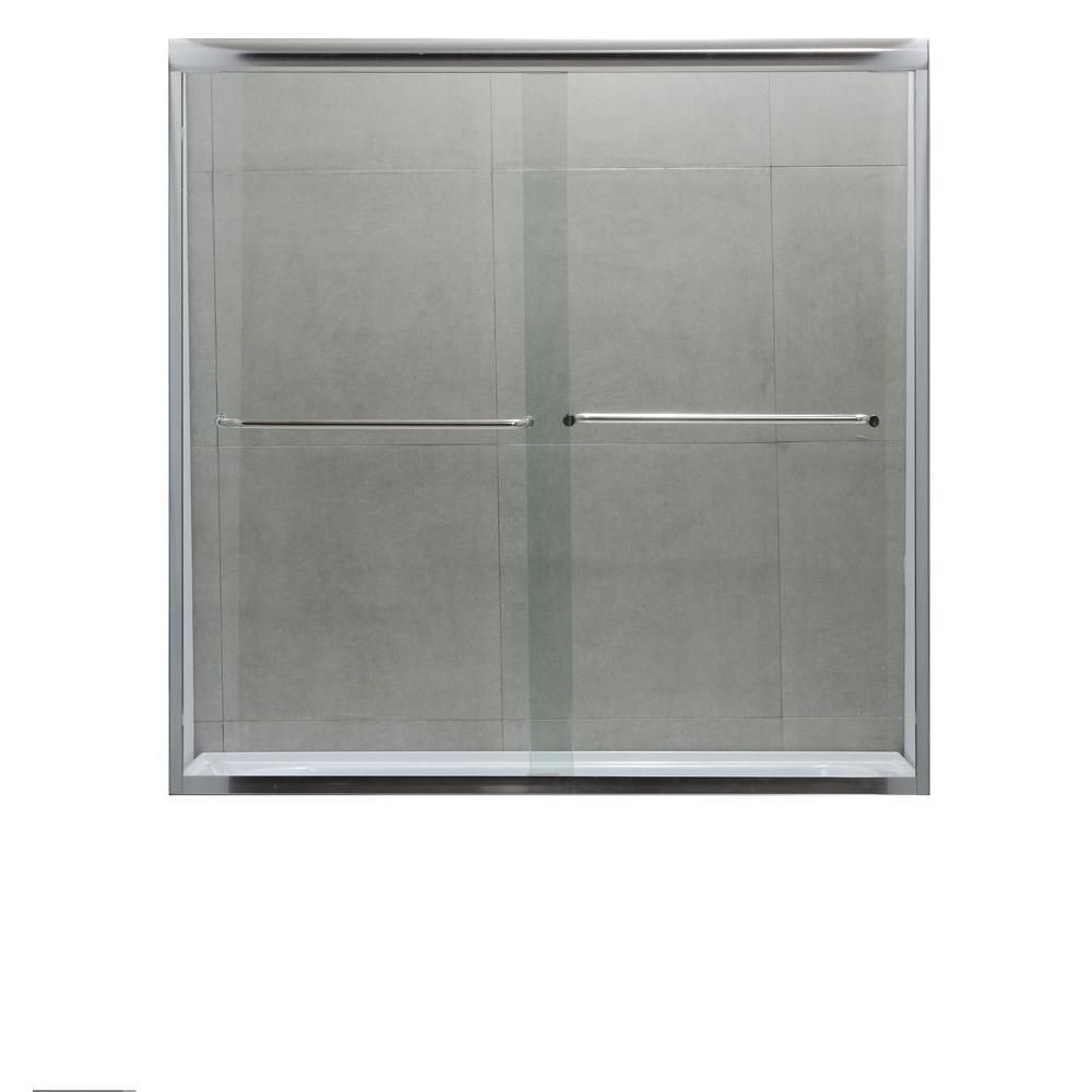 Dreamwerks 60 in. W x 60 in. H Semi-Framed Bypass Shower Door in Polished Chrome
