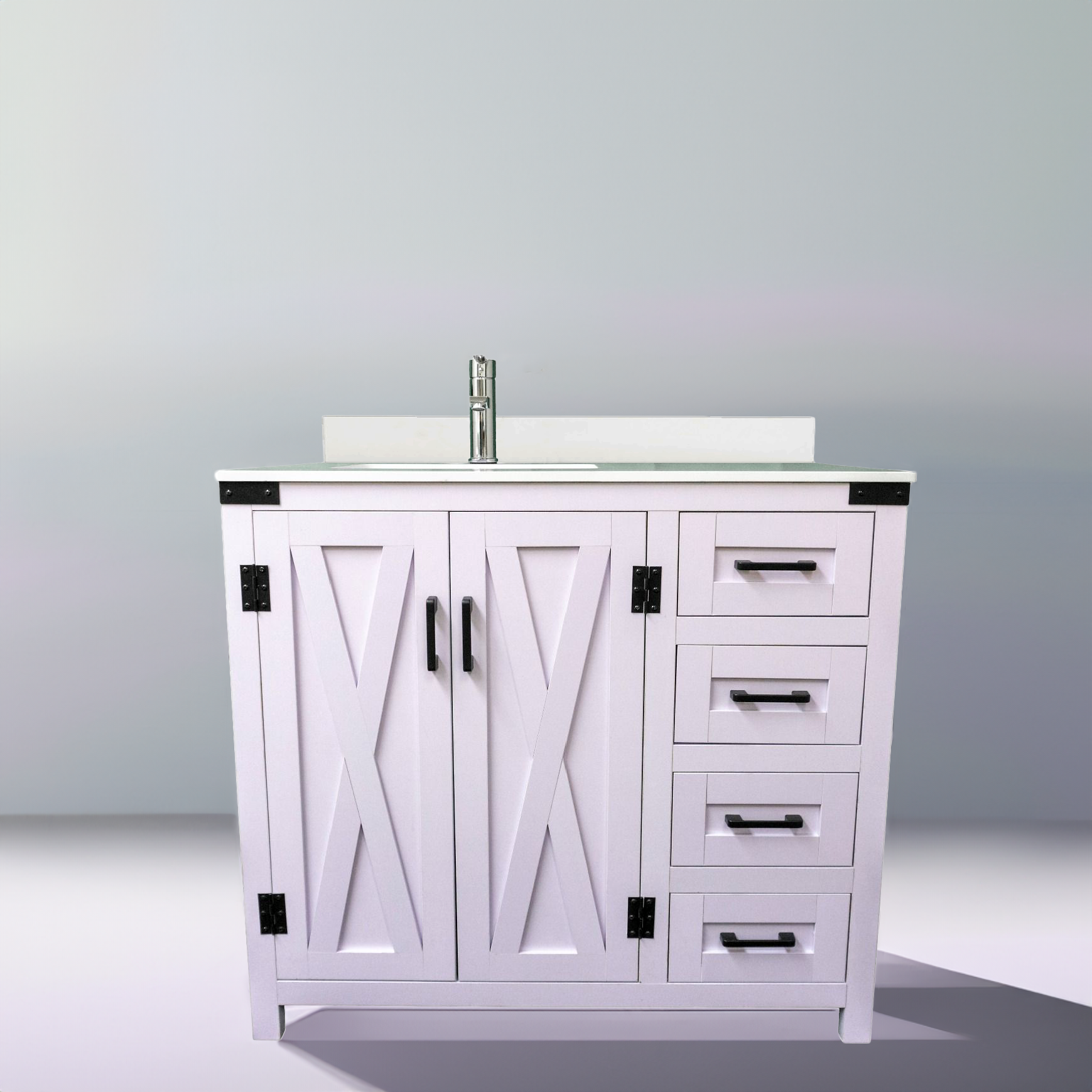 Salerno 36" W x 21.5" D x 33.5" H White Lilac Vanity with Cultured Marble Vanity Top - Dreamwerks