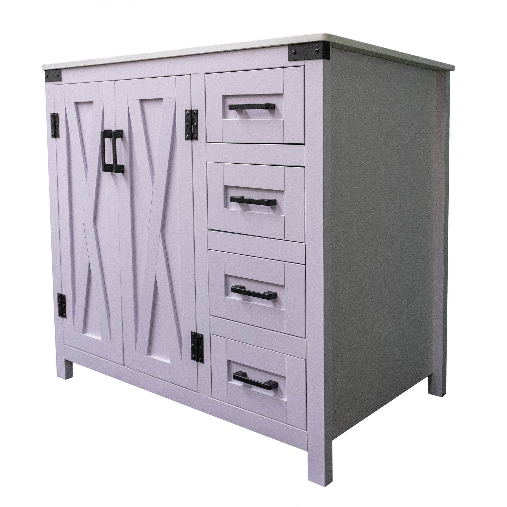 Salerno 36" W x 21.5" D x 33.5" H White Lilac Vanity with Cultured Marble Vanity Top - Dreamwerks