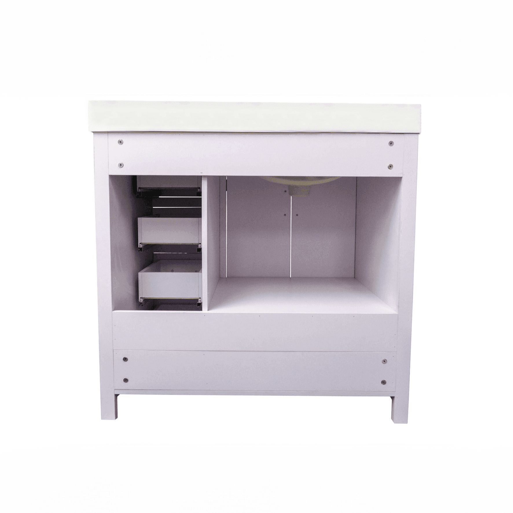 Salerno 36" W x 21.5" D x 33.5" H White Lilac Vanity with Cultured Marble Vanity Top - Dreamwerks