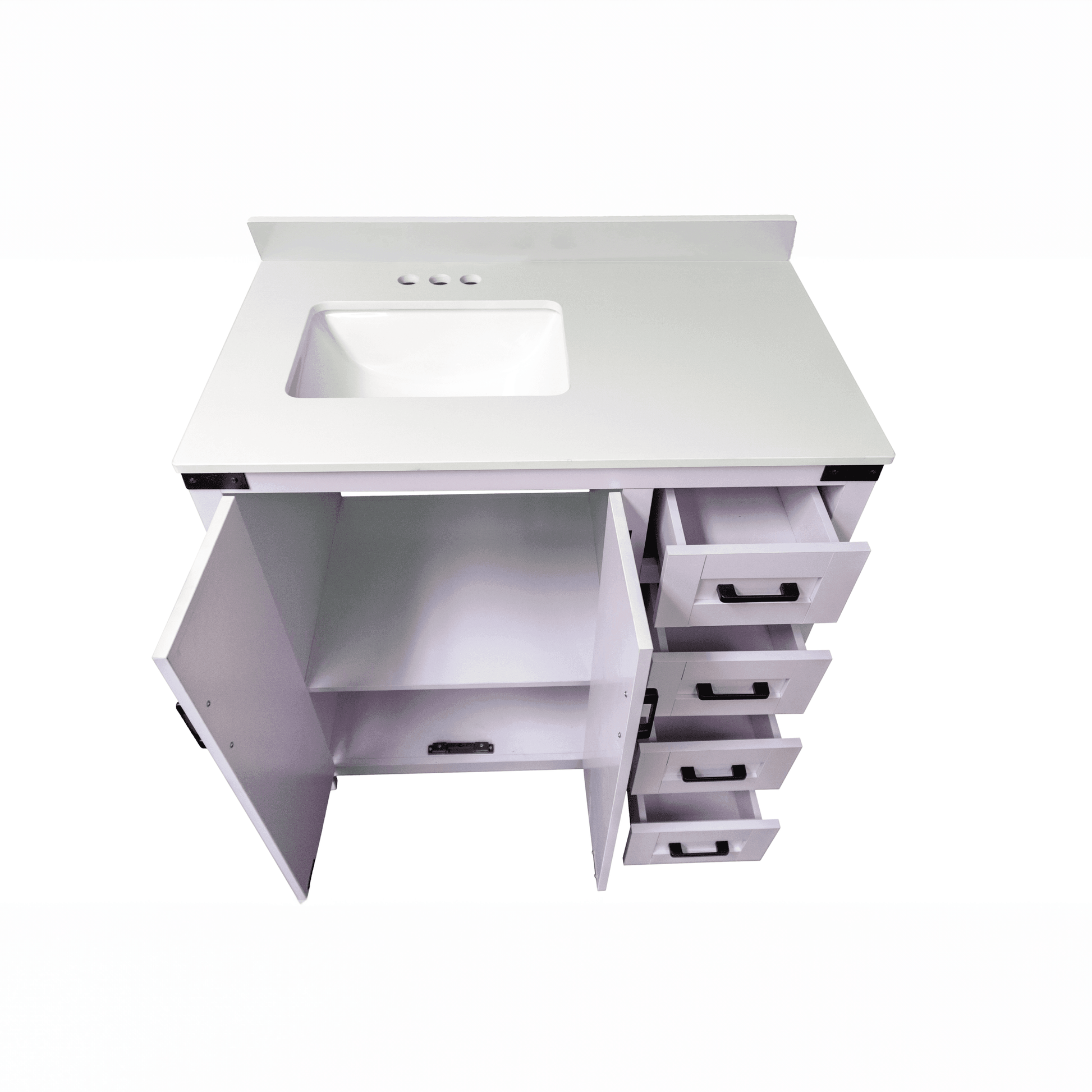 Salerno 36" W x 21.5" D x 33.5" H White Lilac Vanity with Cultured Marble Vanity Top - Dreamwerks