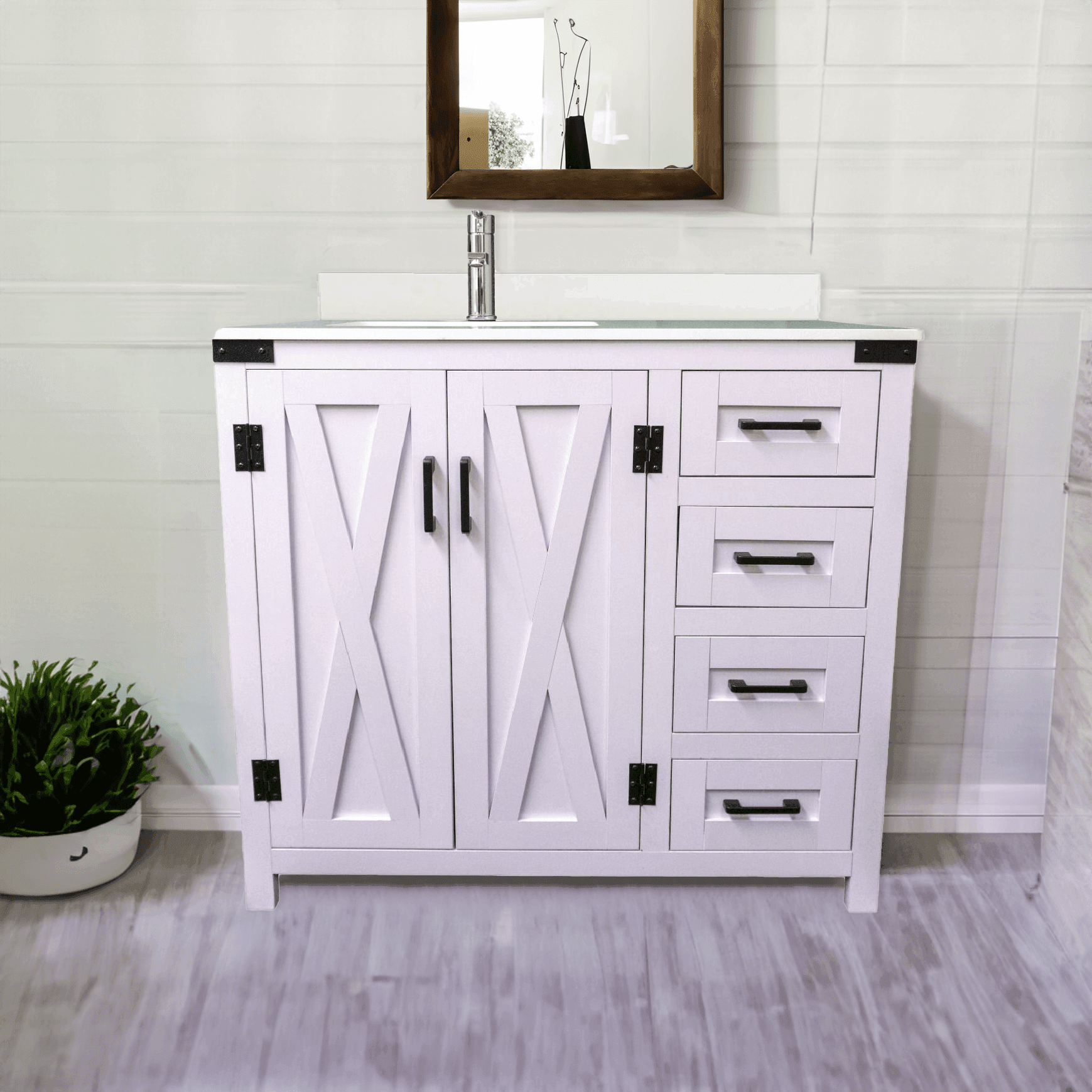 Salerno 36" W x 21.5" D x 33.5" H White Lilac Vanity with Cultured Marble Vanity Top - Dreamwerks