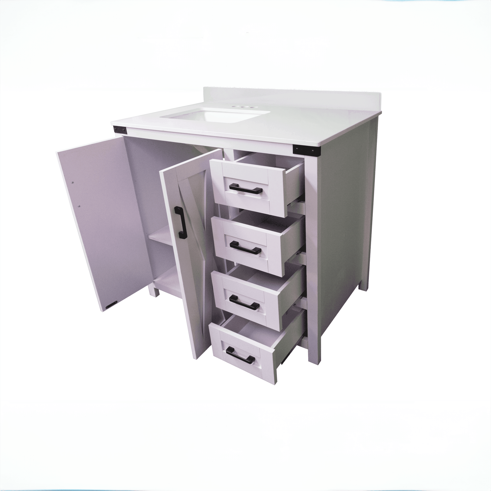 Salerno 36" W x 21.5" D x 33.5" H White Lilac Vanity with Cultured Marble Vanity Top - Dreamwerks