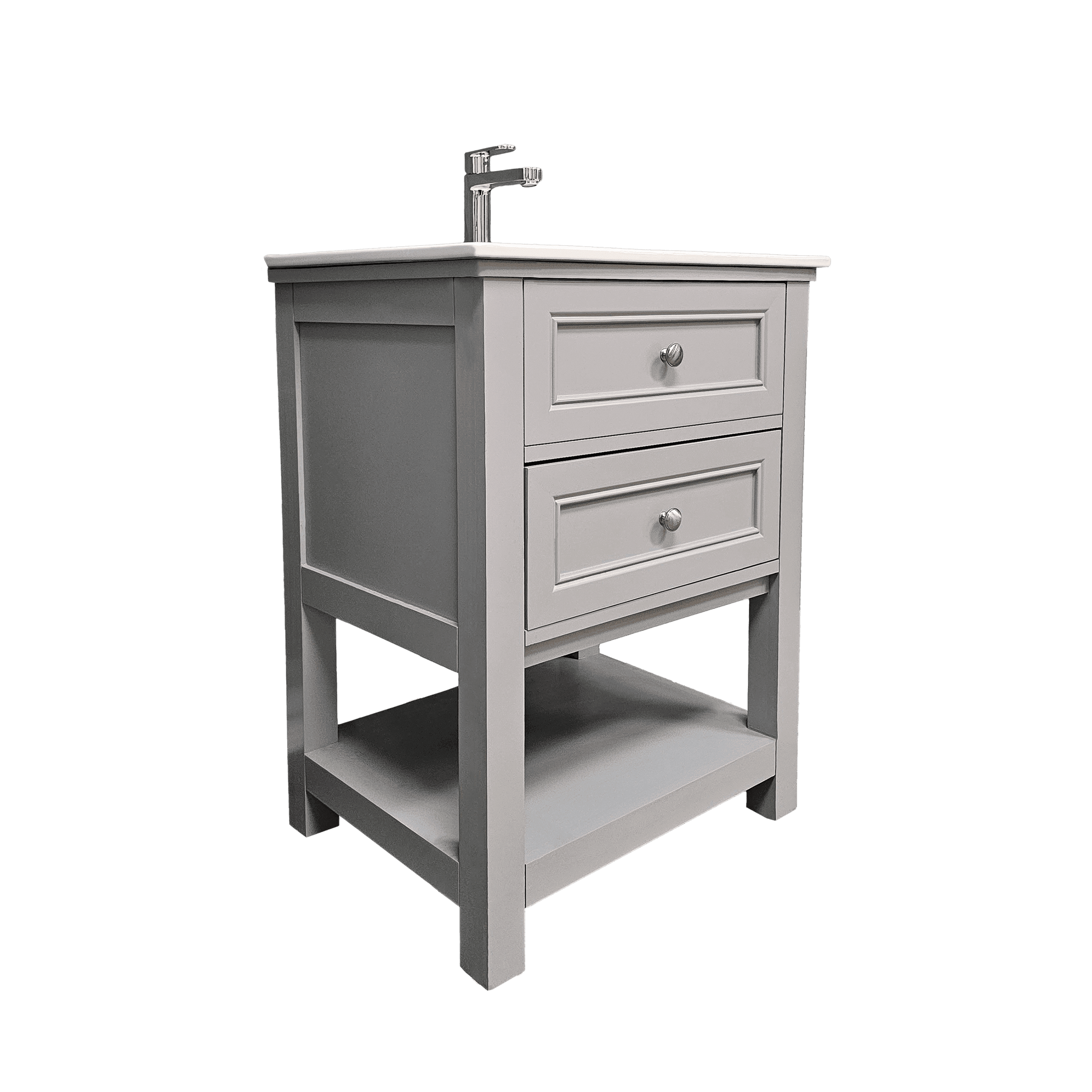 Sienna 24" W x 22" D x 33" H Vanity In Gray with Ceramic Vanity Top - Dreamwerks