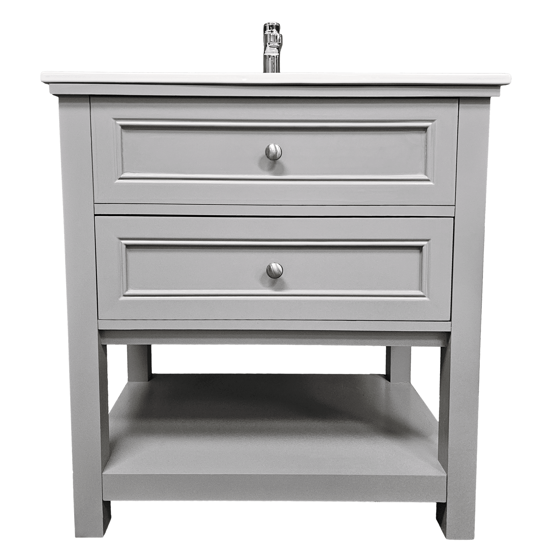 Sienna 30" W x 22" D x 33" H Vanity In Gray With Ceramic Vanity Top - Dreamwerks