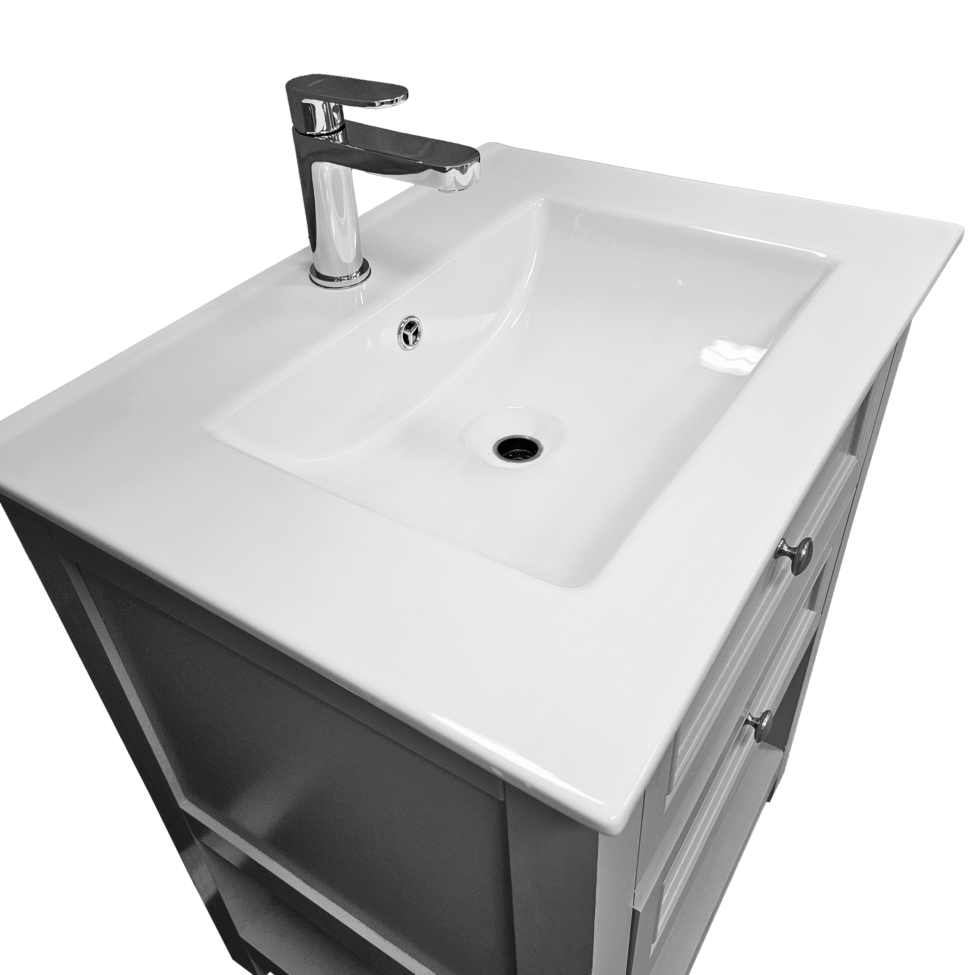 Sienna 24" W x 22" D x 33" H Vanity In Gray with Ceramic Vanity Top - Dreamwerks