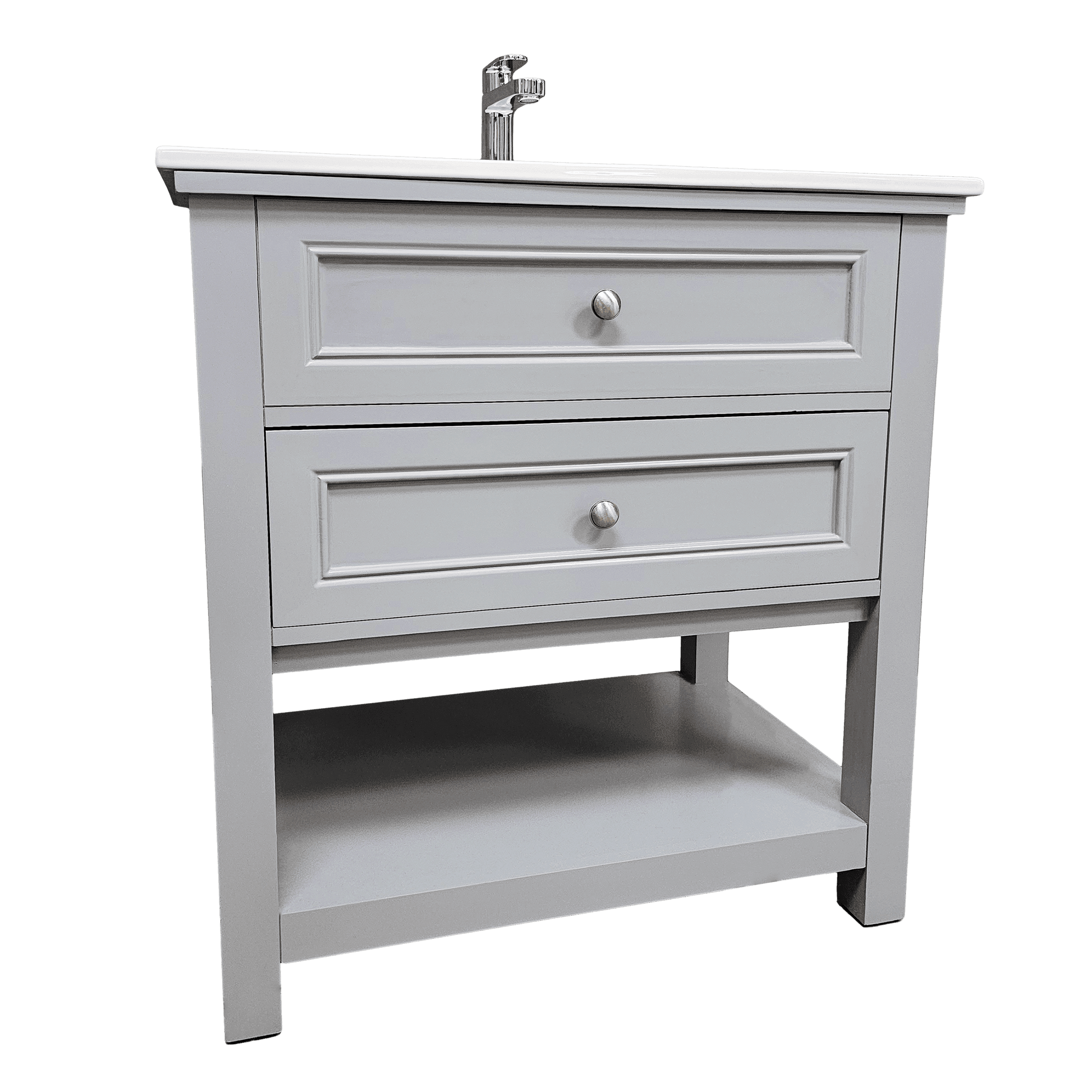 Sienna 30" W x 22" D x 33" H Vanity In Gray With Ceramic Vanity Top - Dreamwerks