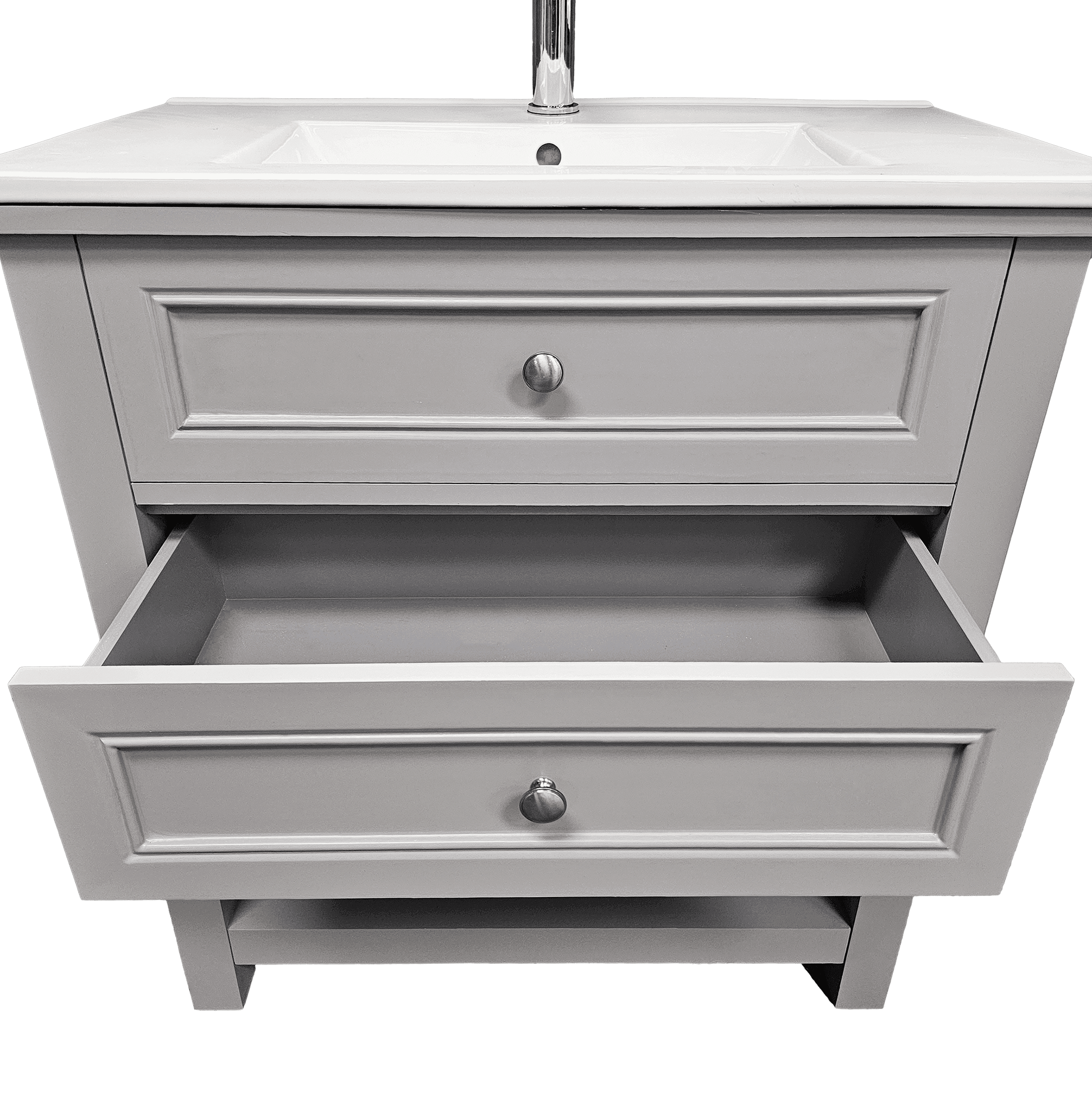 Sienna 30" W x 22" D x 33" H Vanity In Gray With Ceramic Vanity Top - Dreamwerks