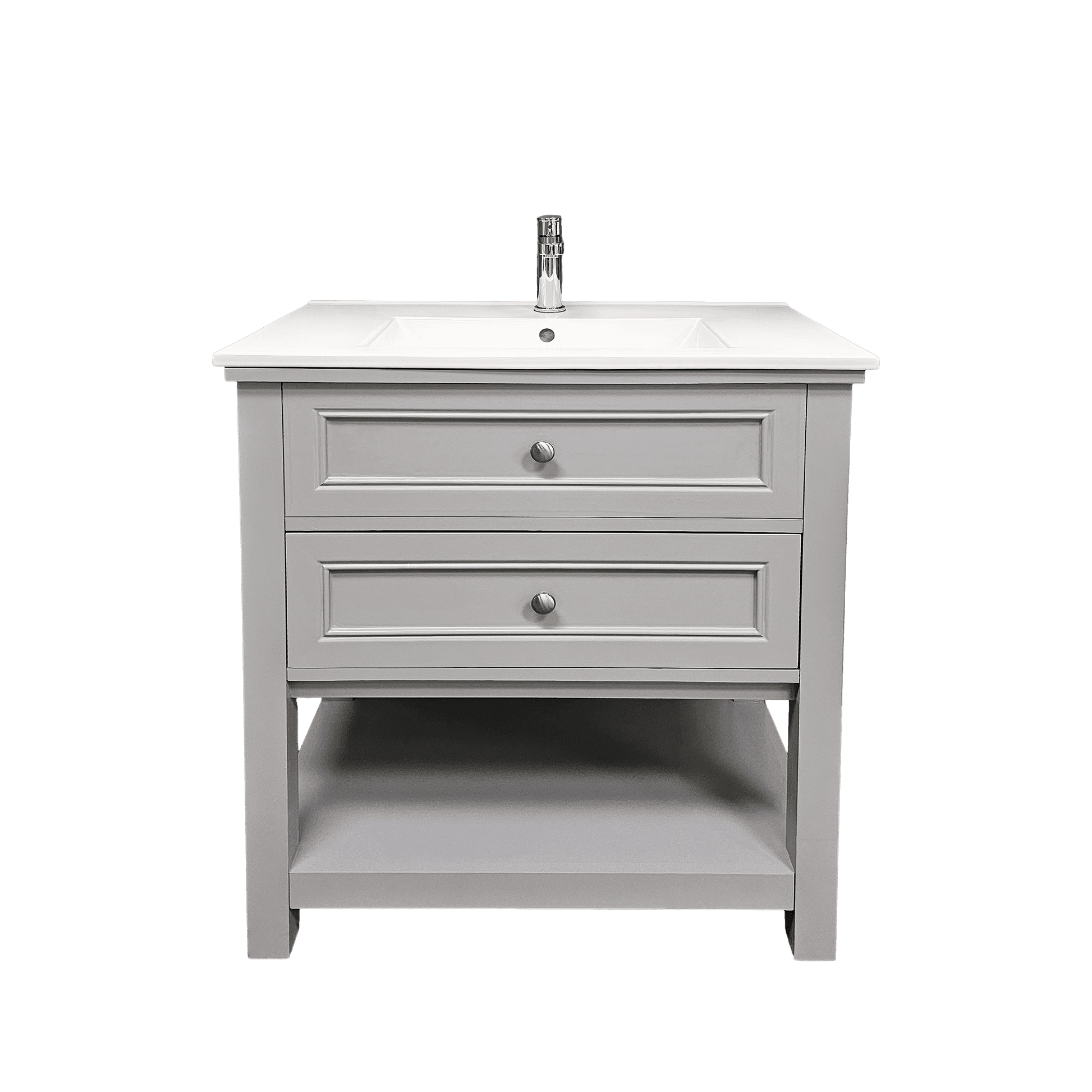 Sienna 30" W x 22" D x 33" H Vanity In Gray With Ceramic Vanity Top - Dreamwerks