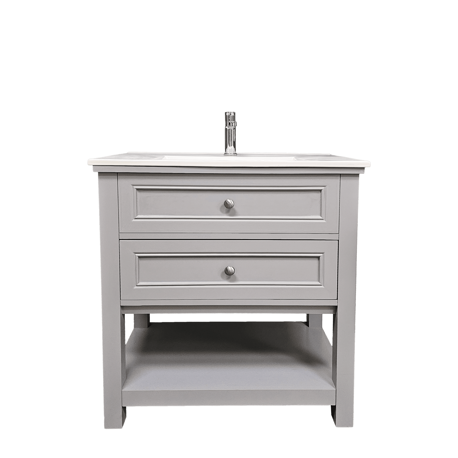 Sienna 30" W x 22" D x 33" H Vanity In Gray With Ceramic Vanity Top - Dreamwerks