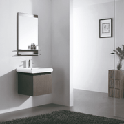 NEXUS 21" W X 19" D X 22" H Vanity in Coffee Brown with Ceramic Vanity Top in White Basin and Mirror - Dreamwerks