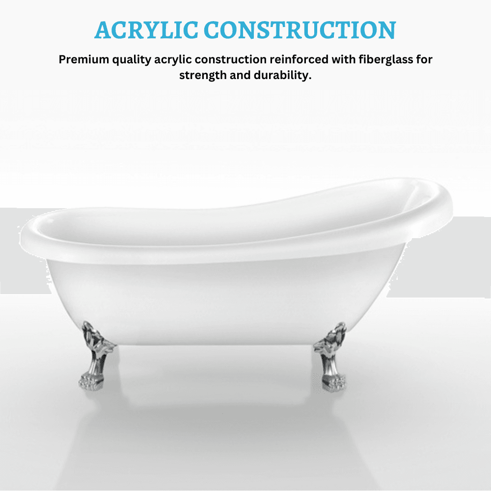 Dreamwerks deep soaking clawfoot bathtub, vintage style fiberglass freestanding clawfoot tub