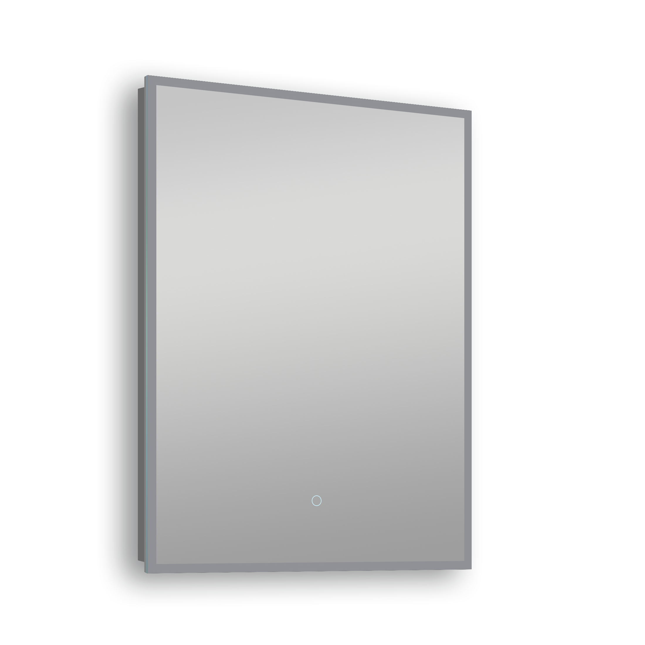 A digital illustration of a modern minimalist, slate-style tablet with a blank screen, featuring clean lines and a single button at the bottom.