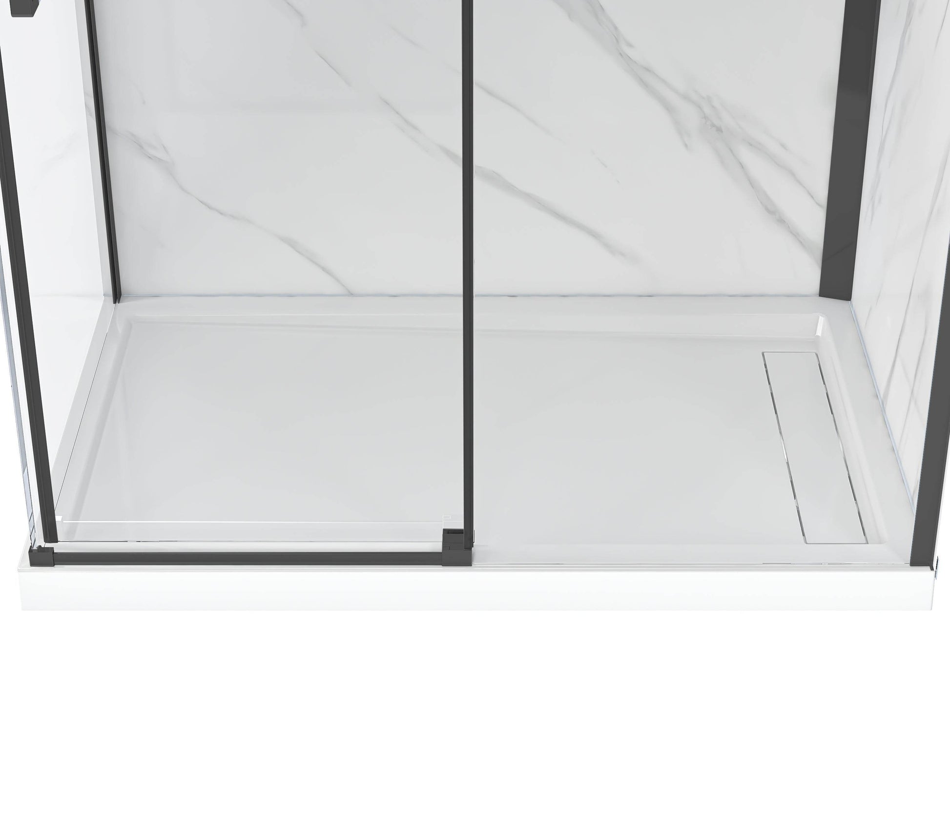 Bristol 48 in. W x 32 in. D x 79.2 in. H Rectangular Shower Kit in Black / Chrome / Brushed Nickel - Dreamwerks