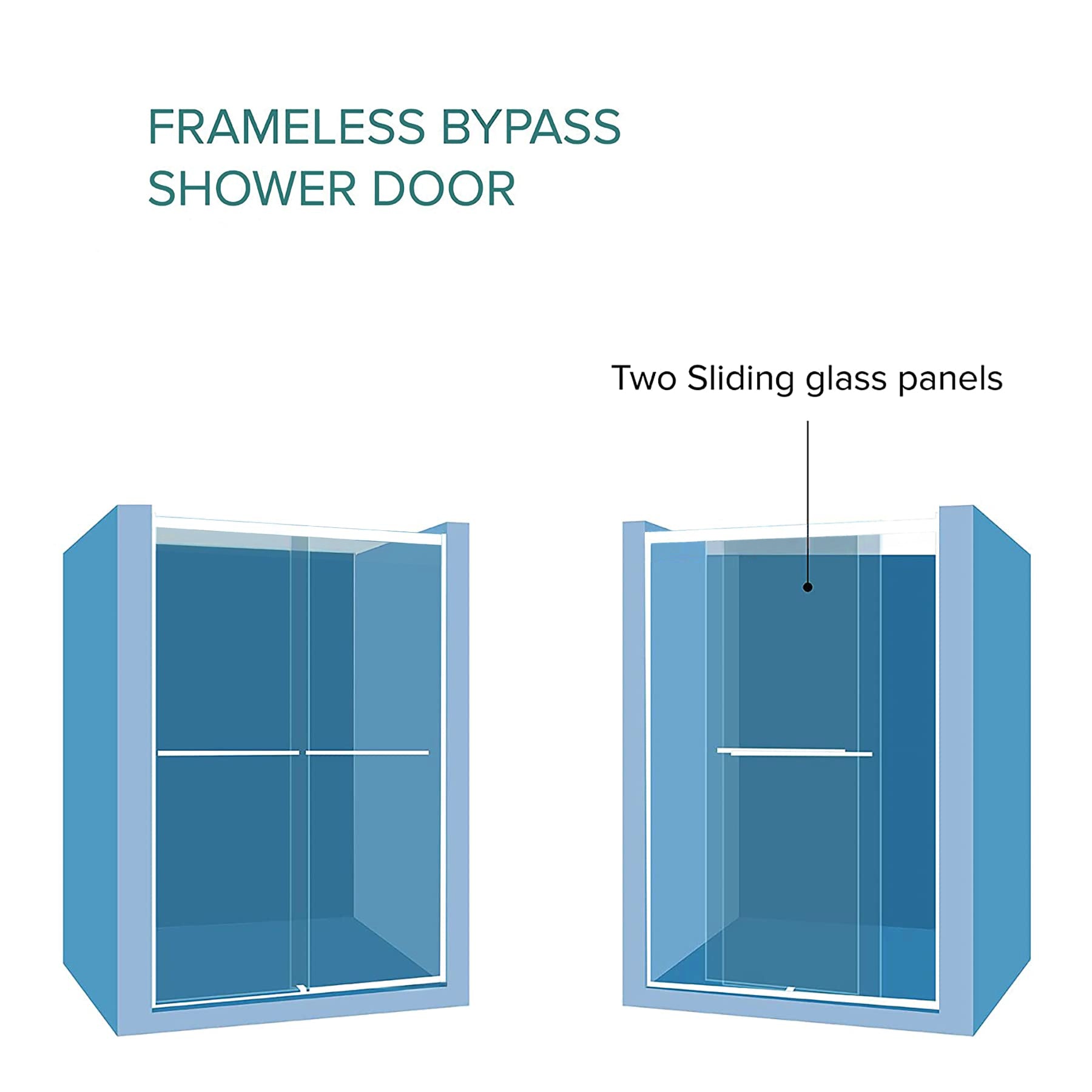 Dreamwerks Bright Chrome Sliding Shower Door - Available in 2 sizes