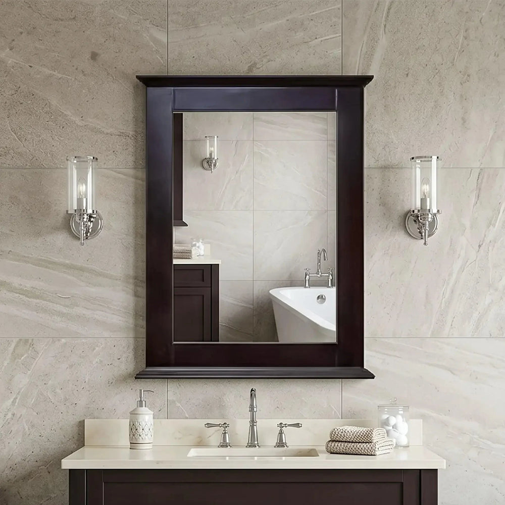 Dreamwerks - Framed Mirror - Cambridge 24" W x 32" H Framed Mirror in Chocolate Finish- 24-Cambridge-Mirror