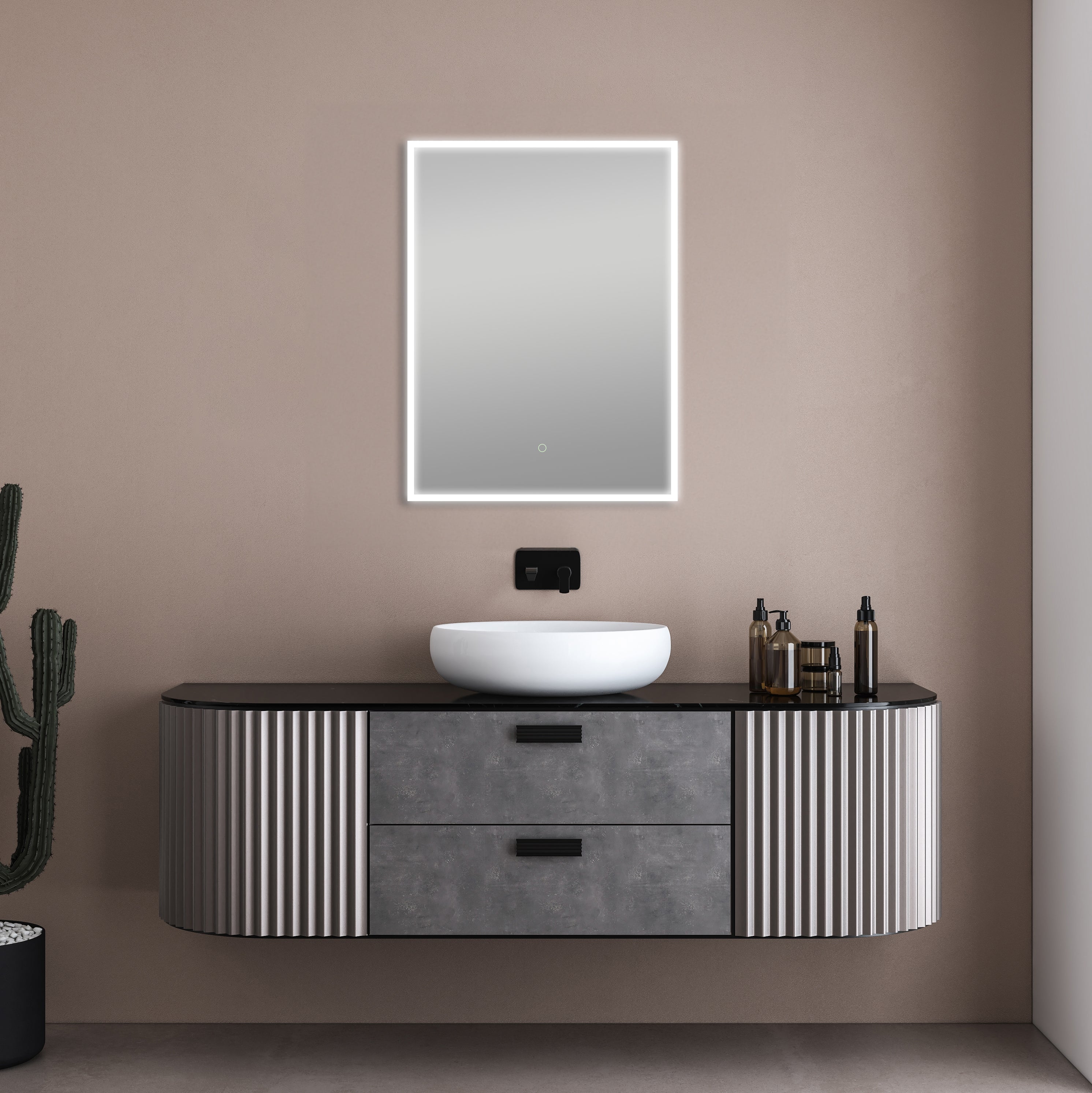 Camila Frameless LED Mirror with Defogger and Integrated Touch Switch - Available in 4 Sizes