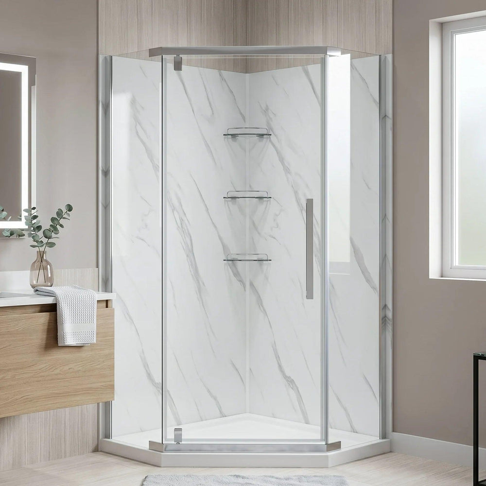 Dreamwerks - Shower Kit - Capri 36 in. W x 36 in. D x 78.5 in. H Neo Angle Chrome Shower Kit- DK1136BC