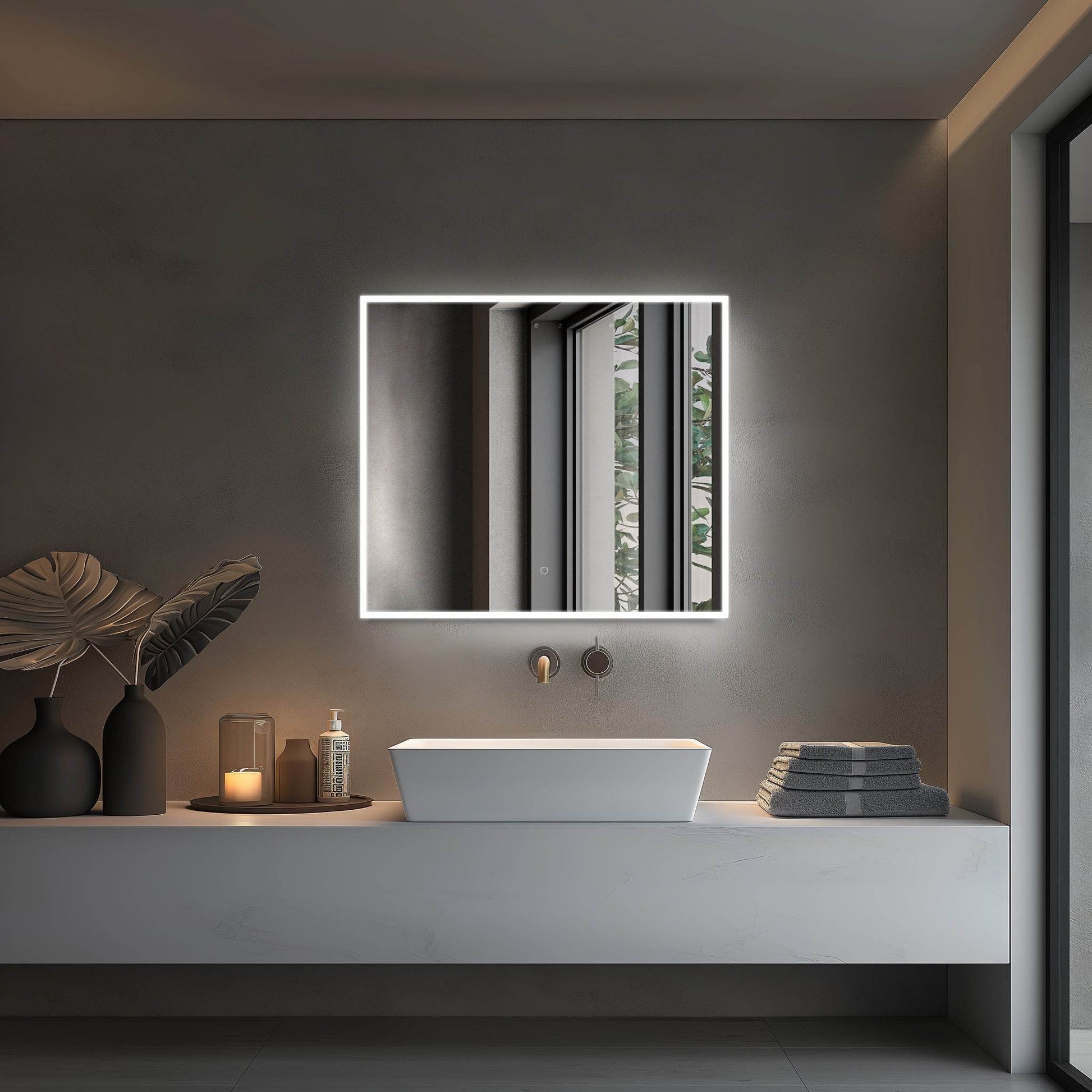 Camila Frameless LED Mirror with Defogger and Integrated Touch Switch - Available in 4 Sizes - Dreamwerks