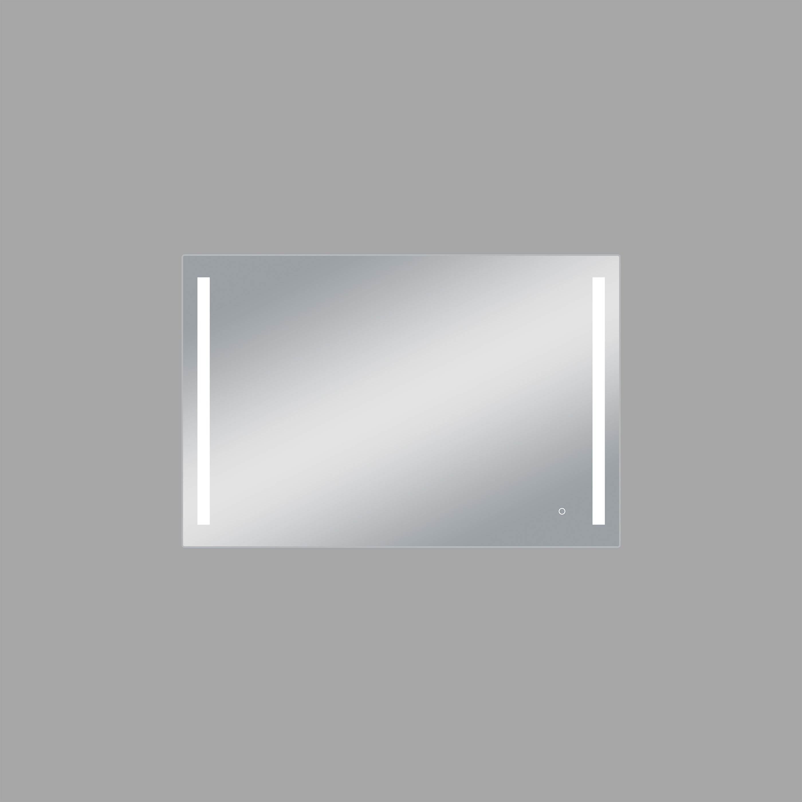 Dreamwerks LED mirror Treviso cutout 3D of the product on a light grey background.