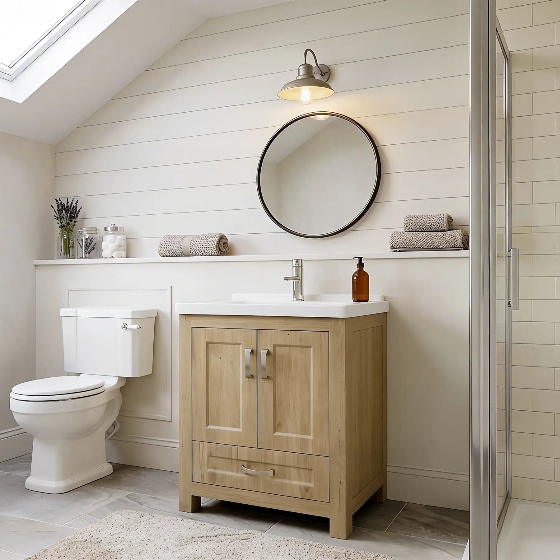 Livorno 24" W x 19" D x 33" H Vanity With Ceramic Vanity Top in Woodgrain Finish - Dreamwerks
