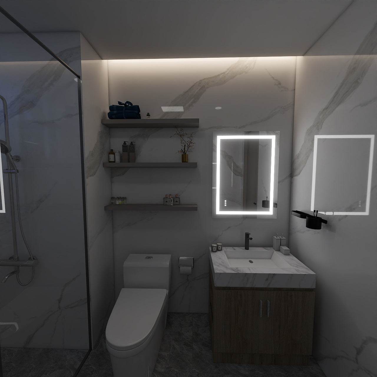Mariana Rectangular LED Bathroom Mirror with Dimmer & Defogger - Available in 2 Sizes - Dreamwerks