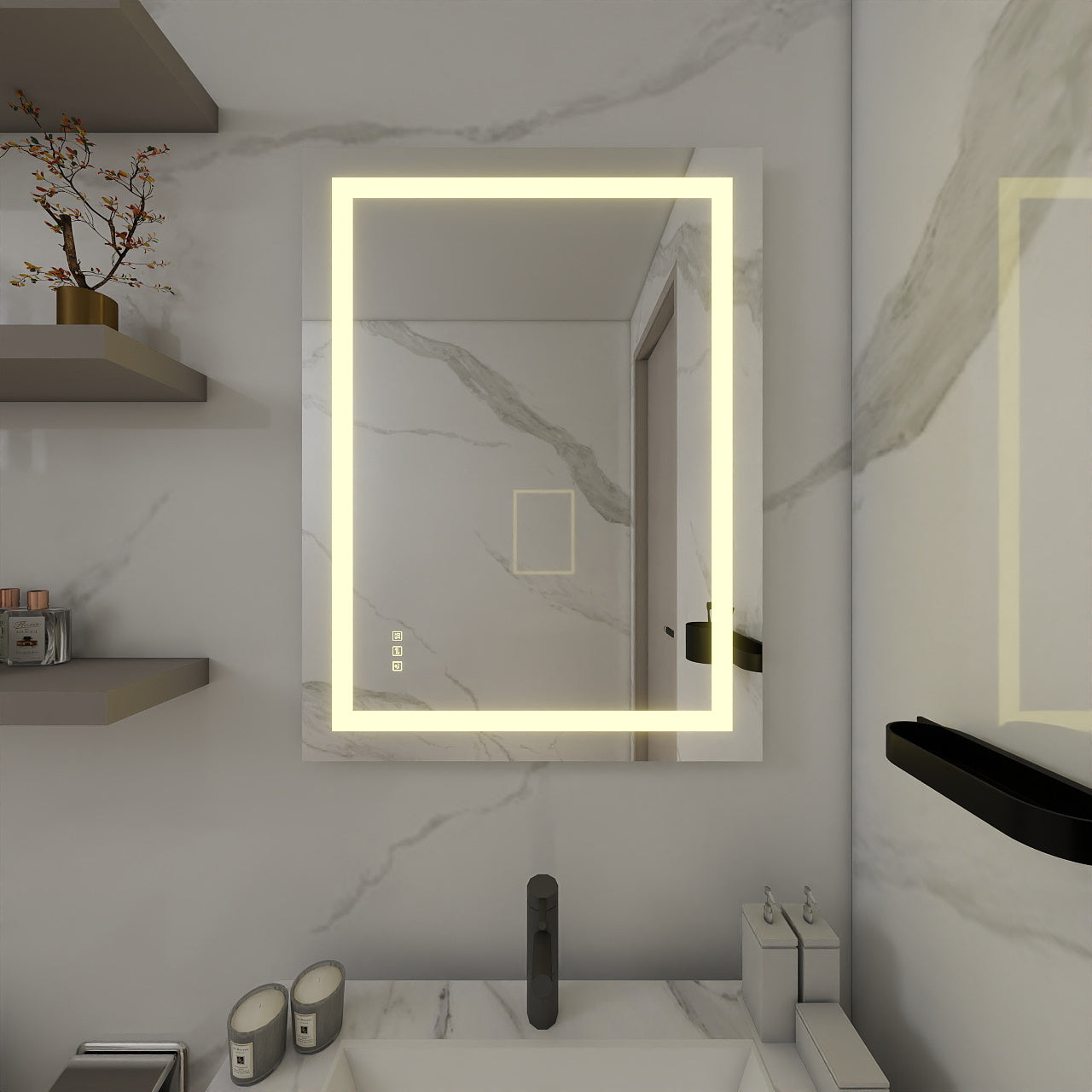 Mariana Rectangular LED Bathroom Mirror with Dimmer & Defogger - Available in 2 Sizes