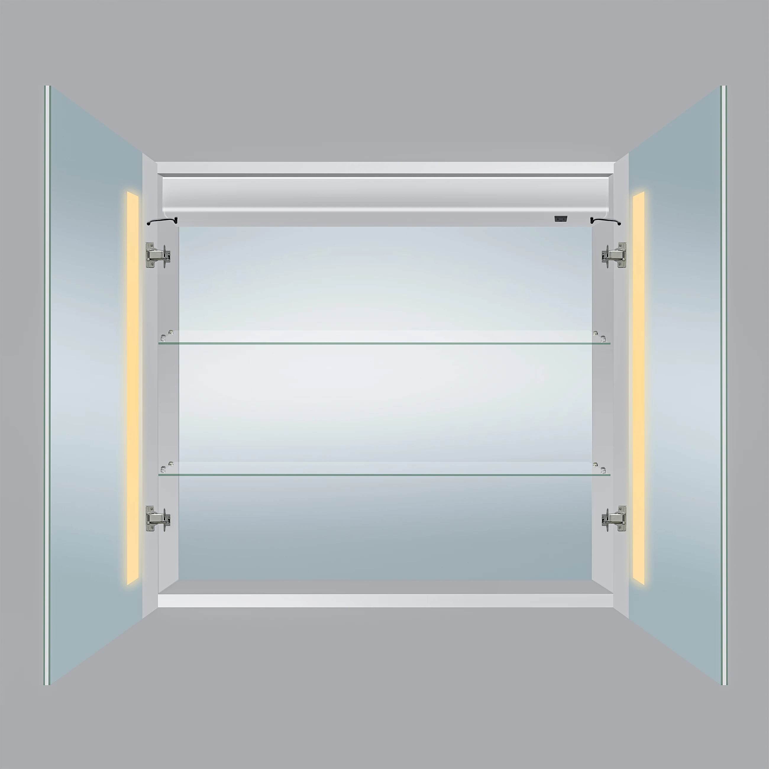 Solis 28"W x 28"H LED Medicine Cabinet with Mirrored Doors
