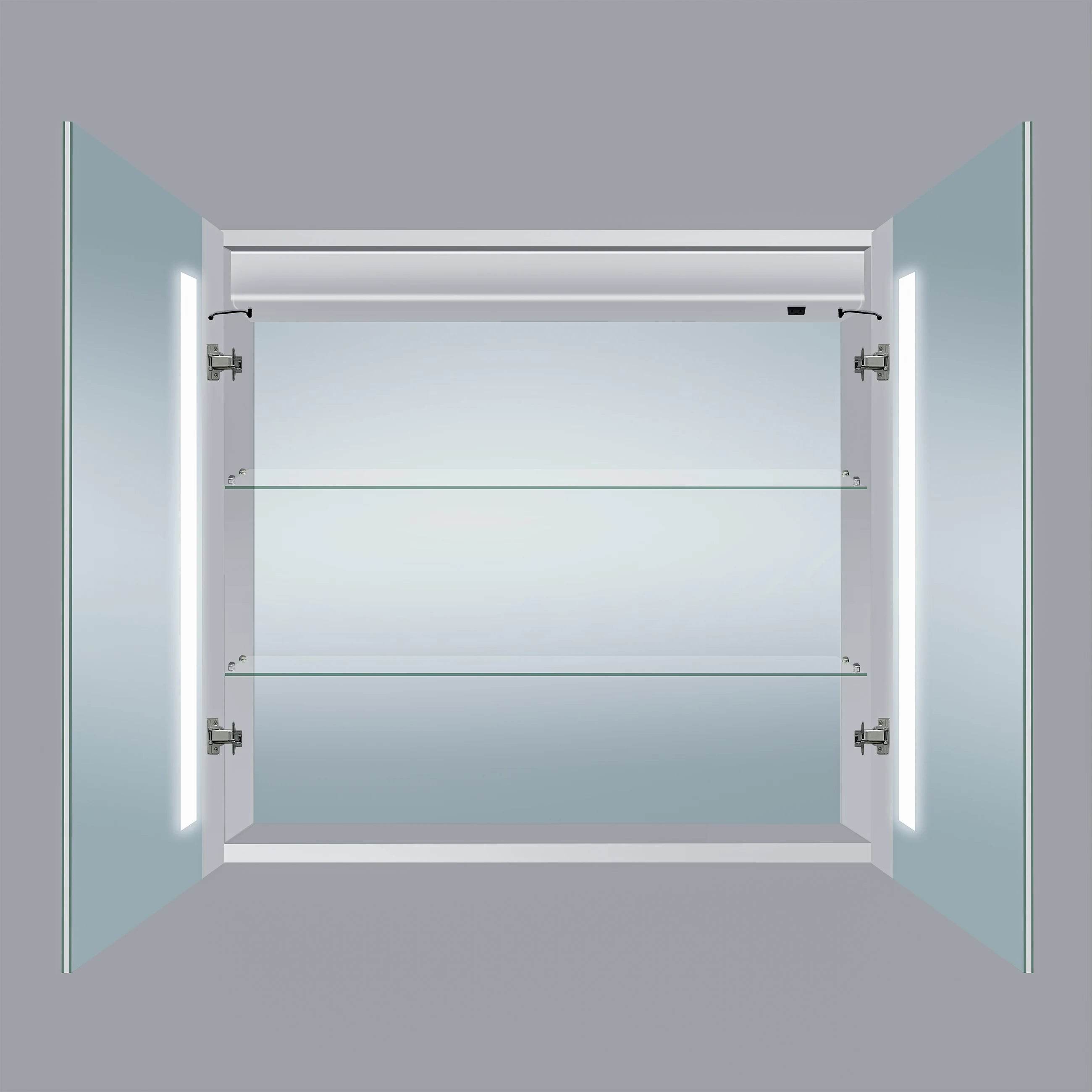 Solis 28"W x 28"H LED Medicine Cabinet with Mirrored Doors