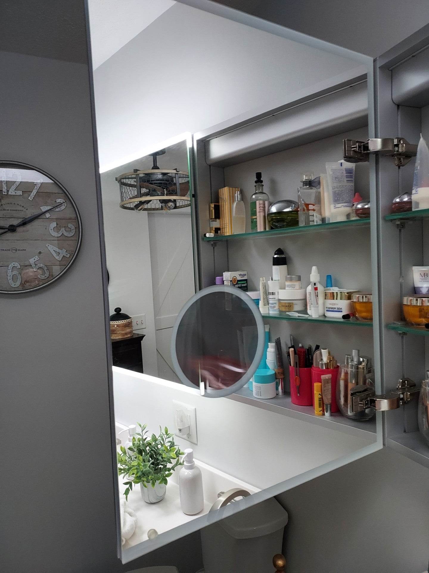 Dhalia LED Bathroom Medicine Cabinet with Defogger and Internal 3X Makeup Mirror - Available in 6 Sizes - Dreamwerks