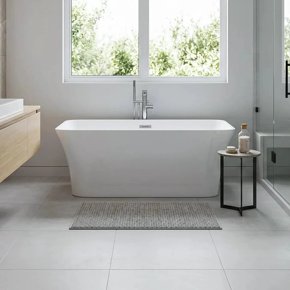 Dreamwerks - Bathtub - Dreamwerks 66.9" Acrylic Rectangular Flatbottom Bathtub in Glossy White- MY-1857