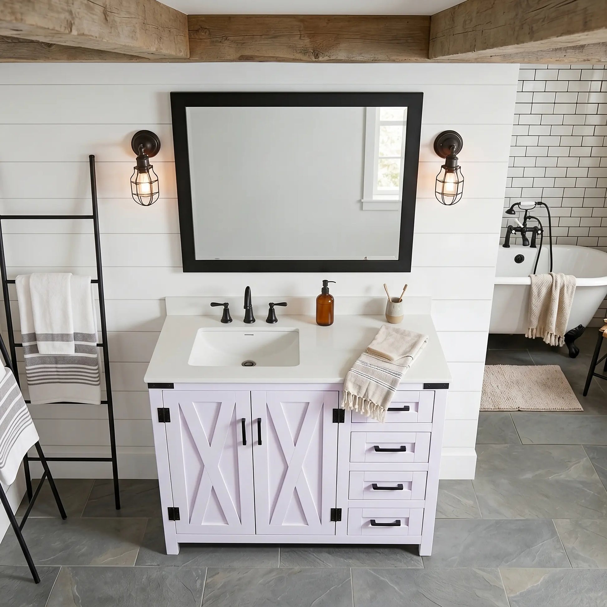 Salerno 36" W x 21.5" D x 33.5" H White Lilac Vanity with Cultured Marble Vanity Top - Dreamwerks