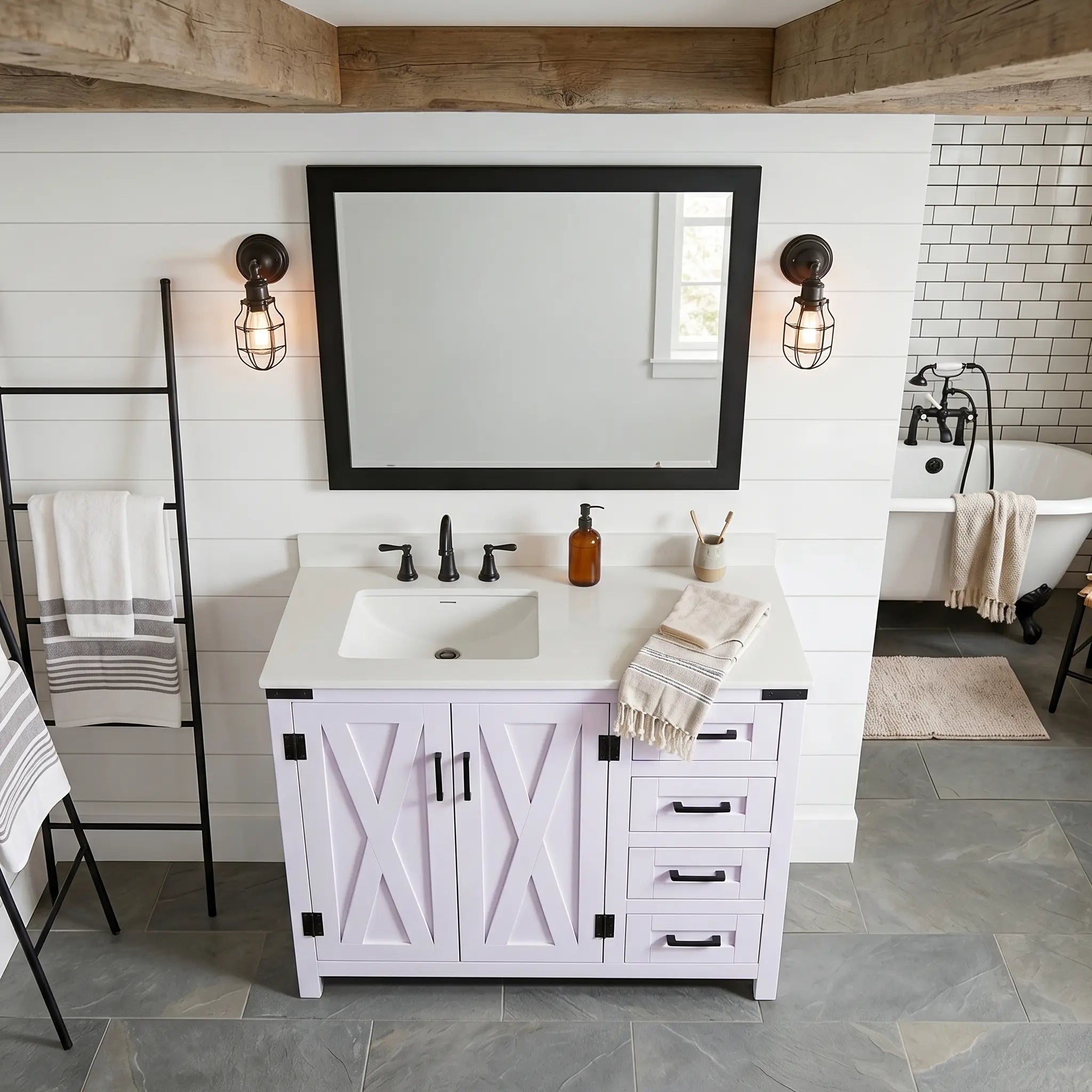 Salerno 36" W x 21.5" D x 33.5" H White Lilac Vanity with Cultured Marble Vanity Top - Dreamwerks