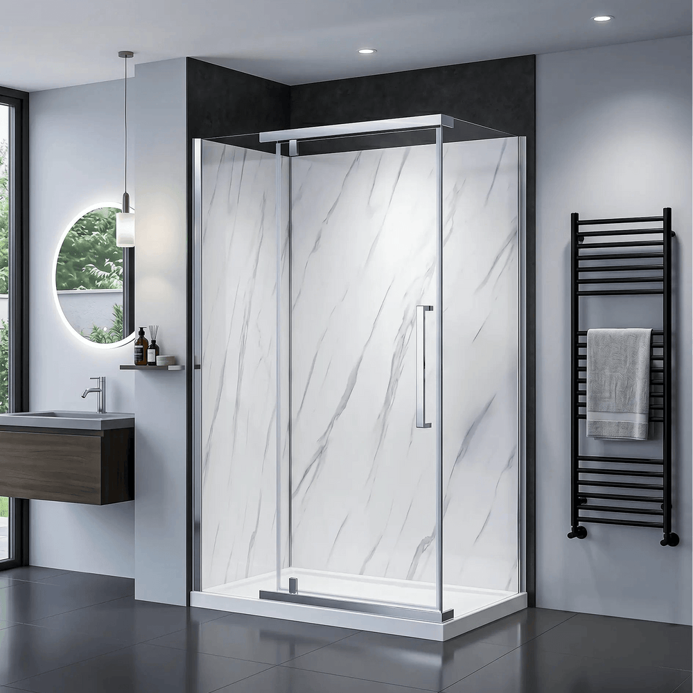 Dreamwerks - Shower Kit - Vienna 48" W x 32" D x 78.6" H Rectangular Shower Kit - Chrome - DK1137AC