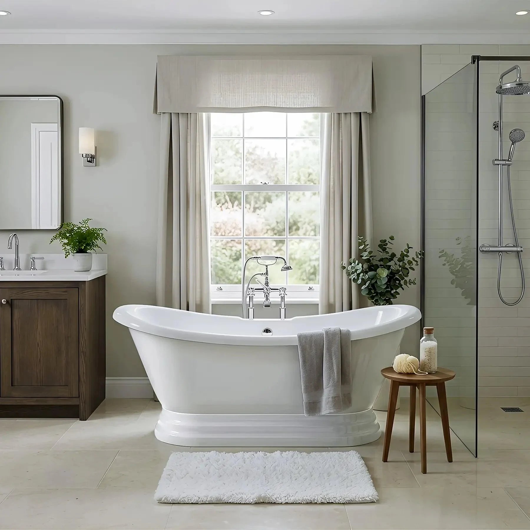 Dreamwerks 5.75 ft. Pedestal Bathtub in White